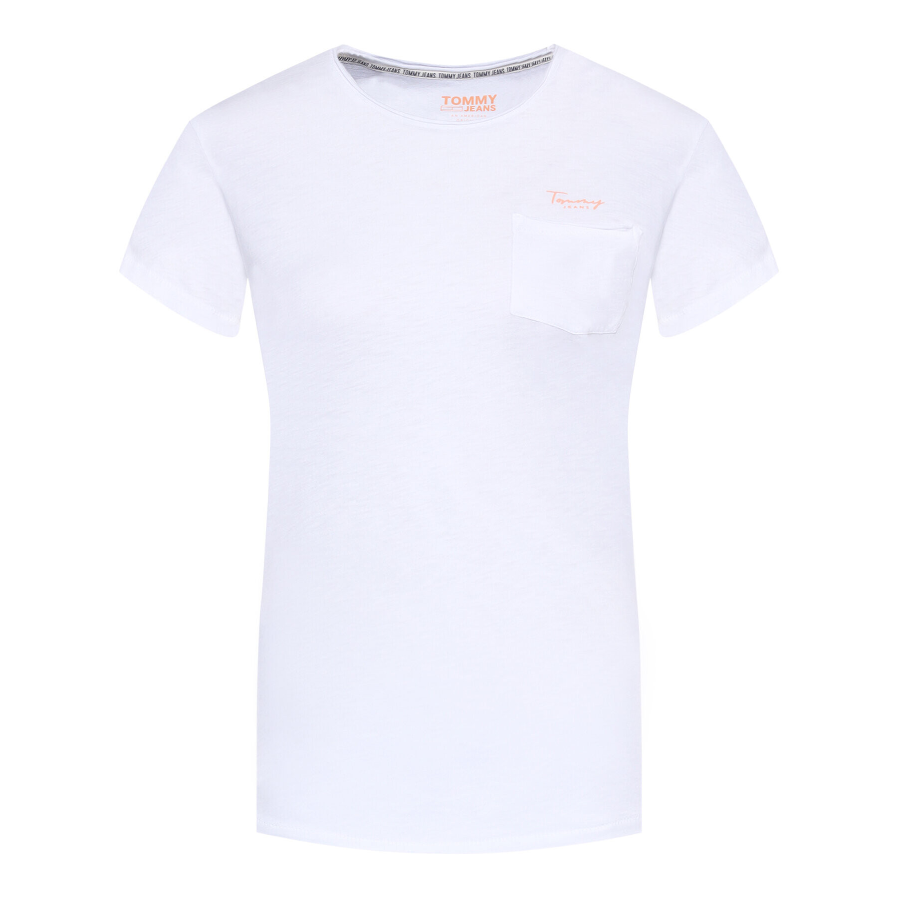 Tommy Jeans Тишърт Pocket Detail Tee DW0DW08006 Бял Regular Fit - Pepit.bg