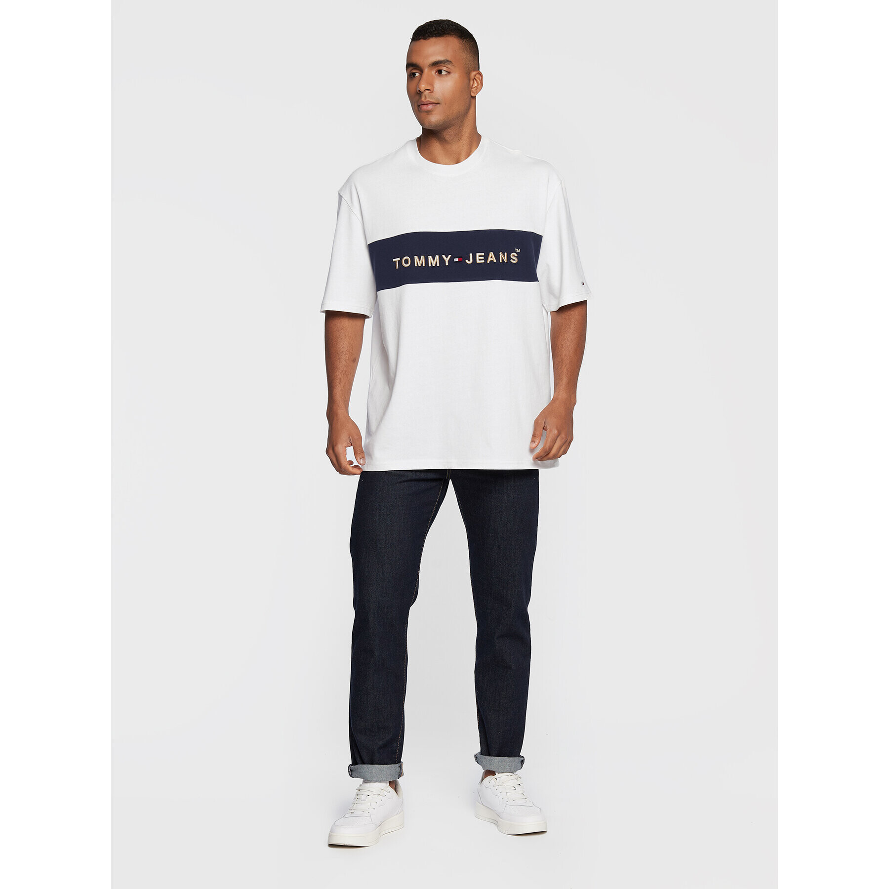 Tommy Jeans Тишърт Printed Archive DM0DM14016 Бял Regular Fit - Pepit.bg