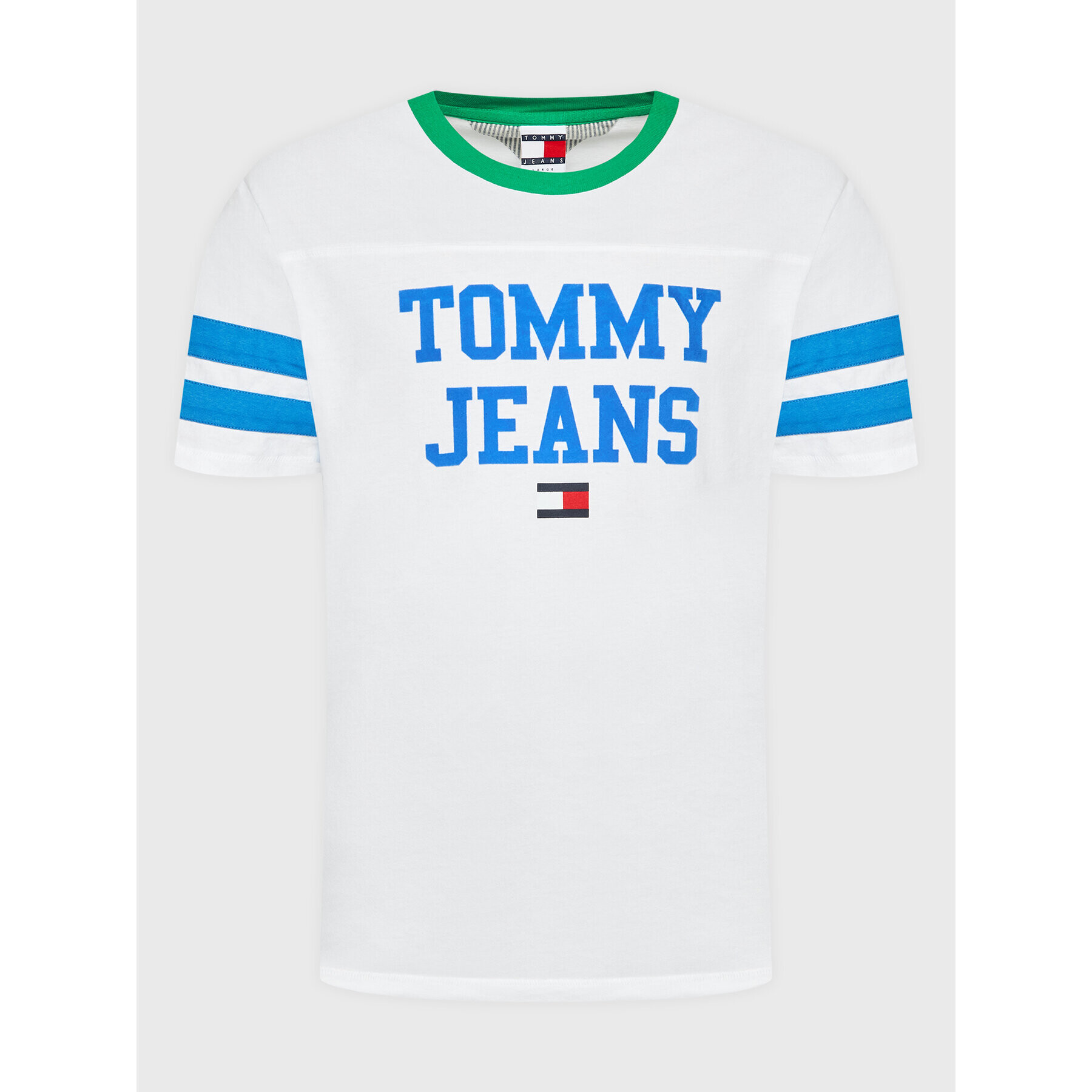 Tommy Jeans Тишърт Ringer DM0DM14942 Бял Regular Fit - Pepit.bg