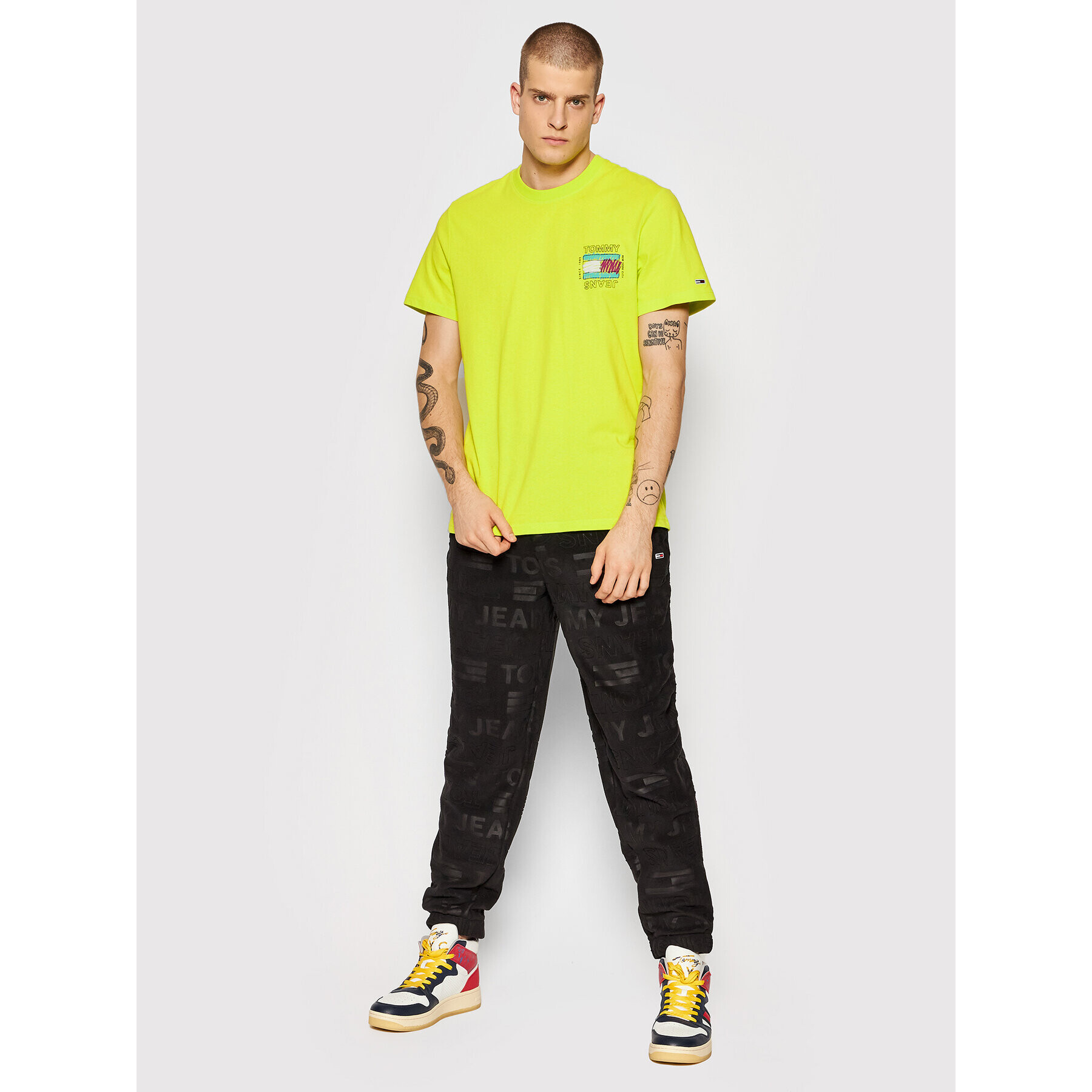 Tommy Jeans Тишърт Scribble Flag DM0DM11613 Зелен Regular Fit - Pepit.bg