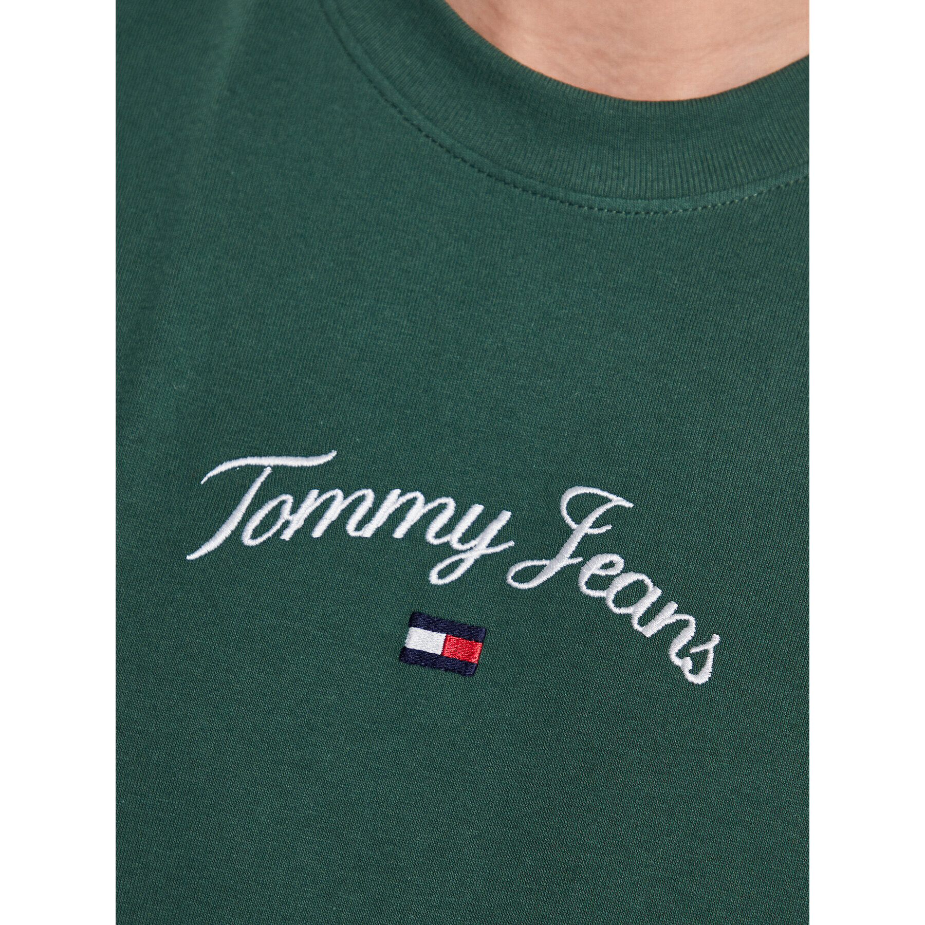 Tommy Jeans Тишърт Serif Flag DM0DM16835 Зелен Regular Fit - Pepit.bg