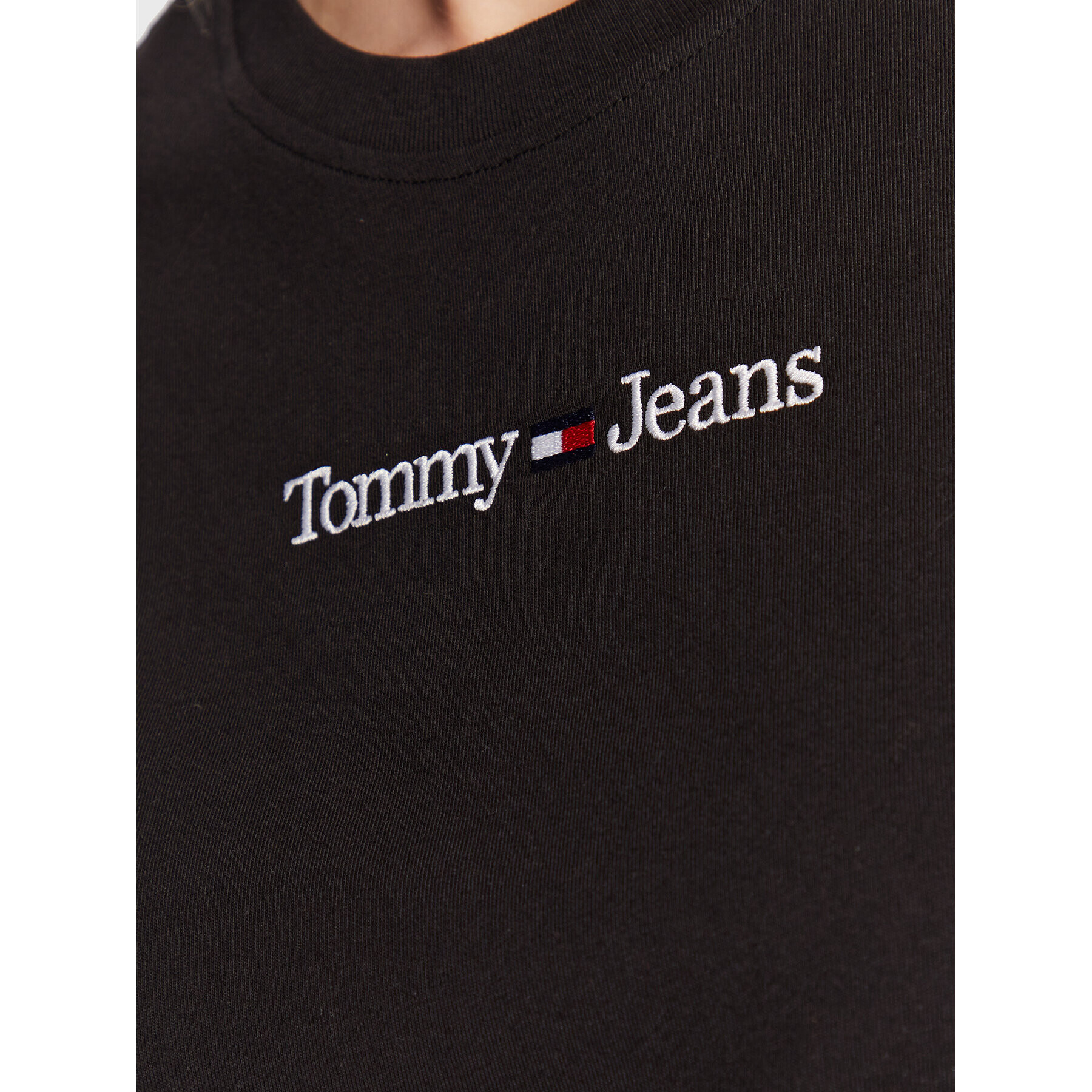 Tommy Jeans Тишърт Serif Linear DW0DW15049 Черен Regular Fit - Pepit.bg