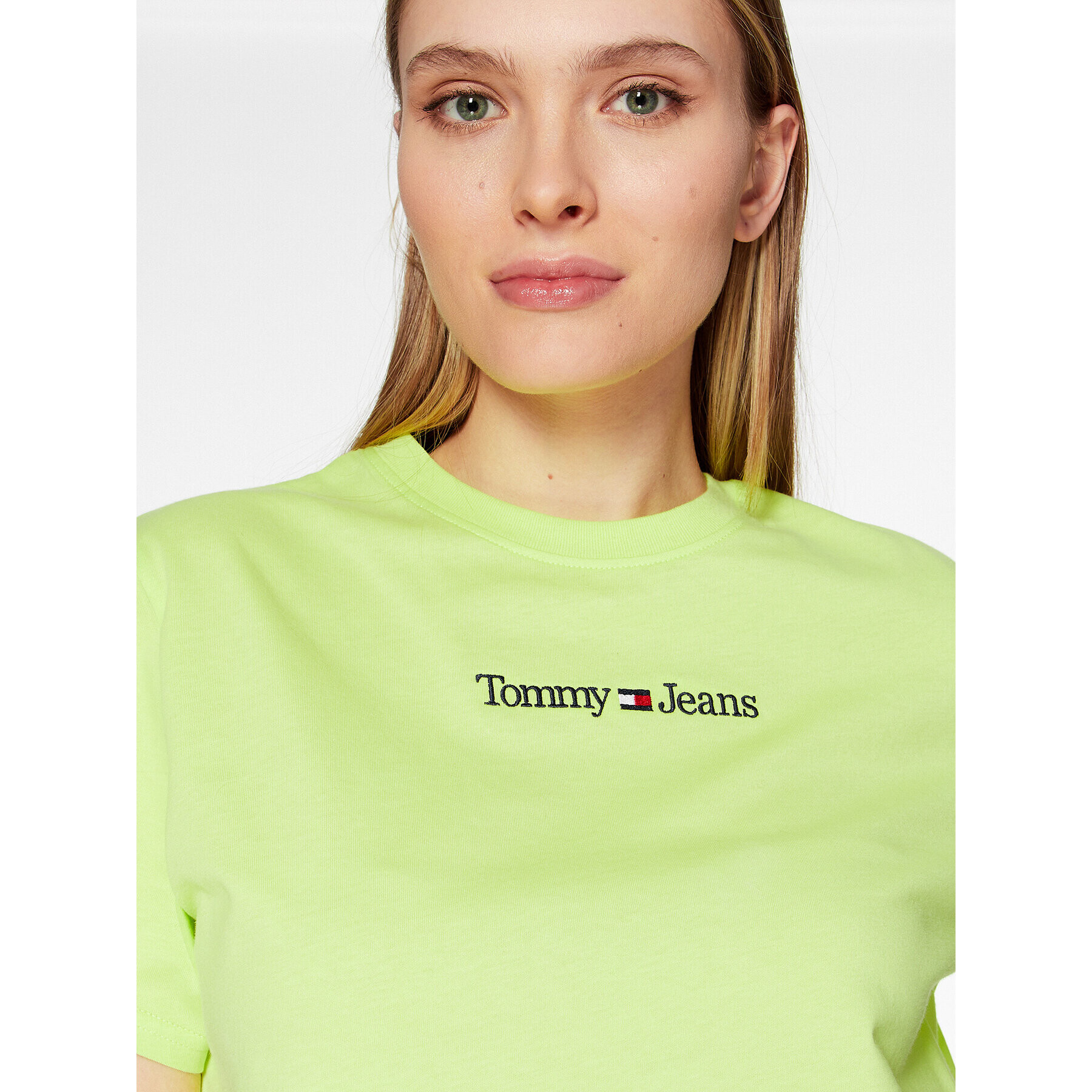 Tommy Jeans Тишърт Serif Linear DW0DW15049 Зелен Regular Fit - Pepit.bg