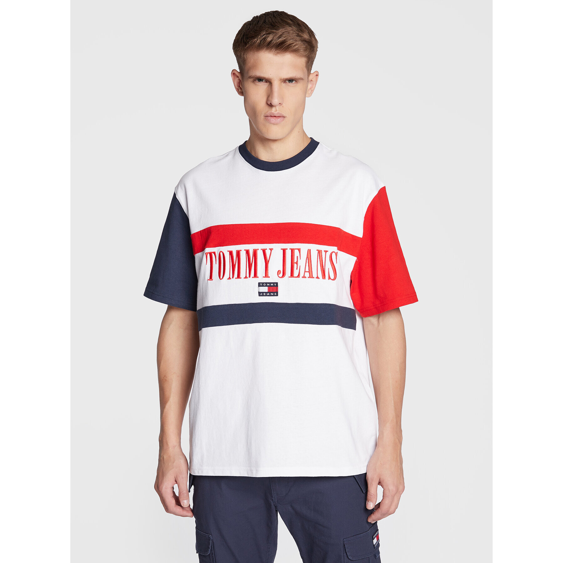 Tommy Jeans Тишърт Skater Archive Block DM0DM15055 Бял Relaxed Fit - Pepit.bg