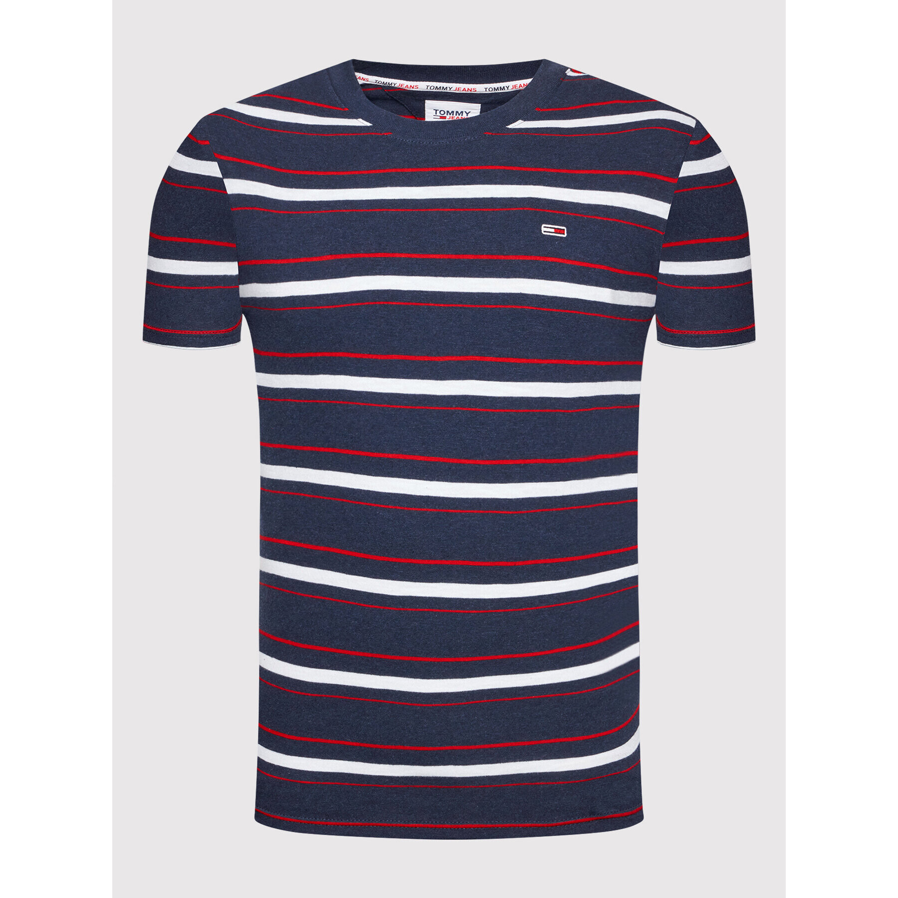 Tommy Jeans Тишърт Slub Stripe DM0DM11596 Тъмносин Regular Fit - Pepit.bg