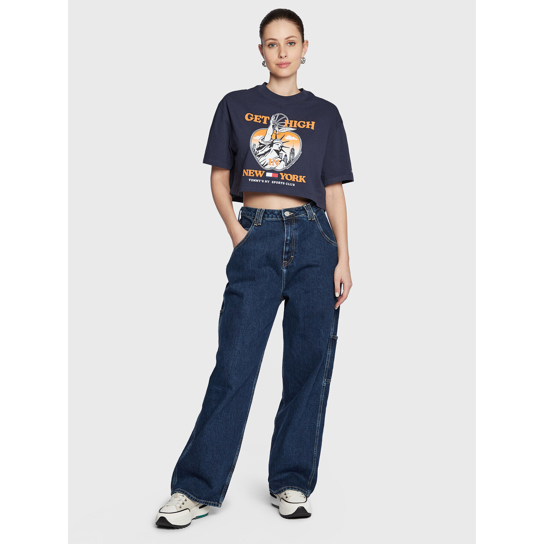 Tommy Jeans Тишърт Sportees Liberty DW0DW14925 Тъмносин Oversize - Pepit.bg