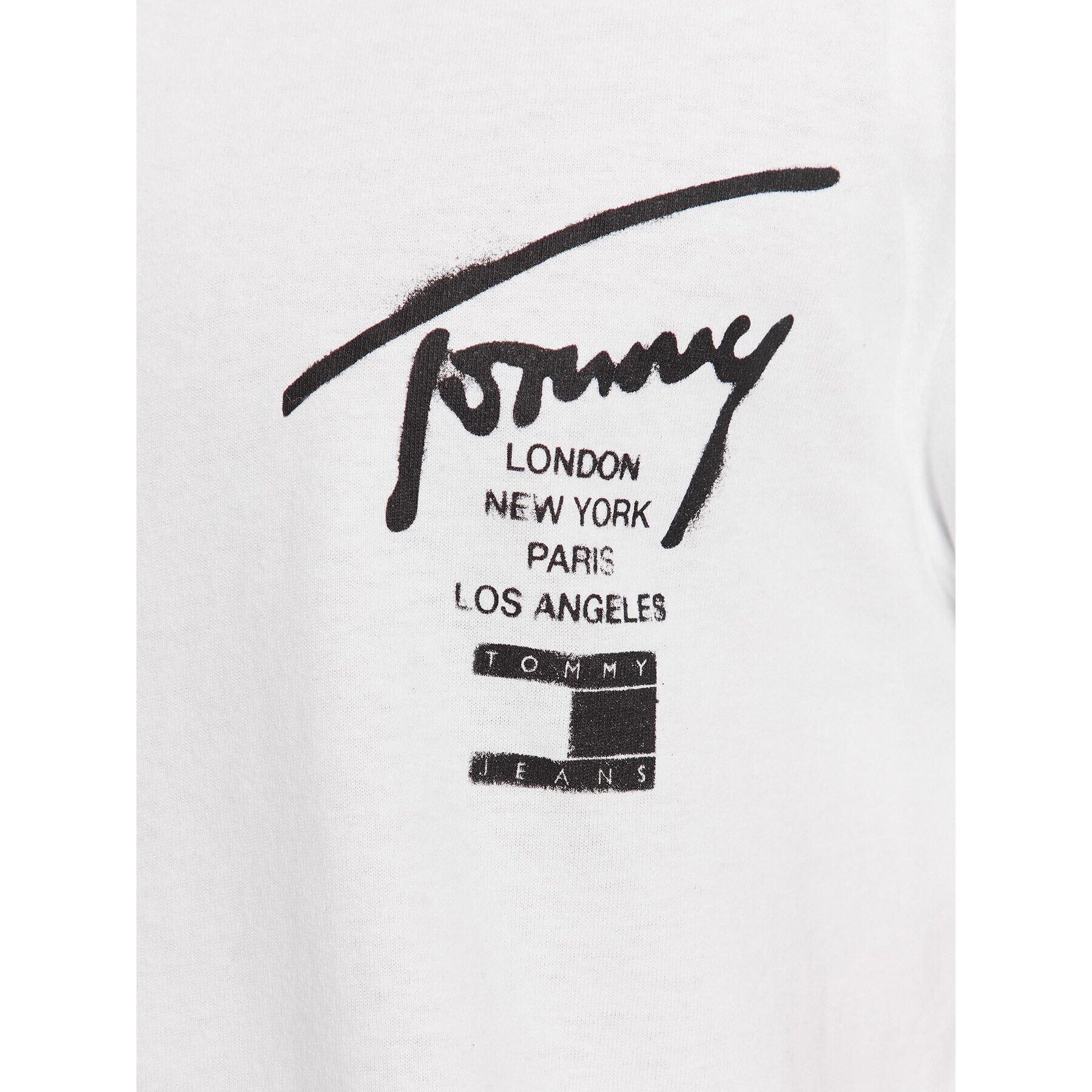 Tommy Jeans Тишърт Spray Signature DM0DM17716 Бял Classic Fit - Pepit.bg