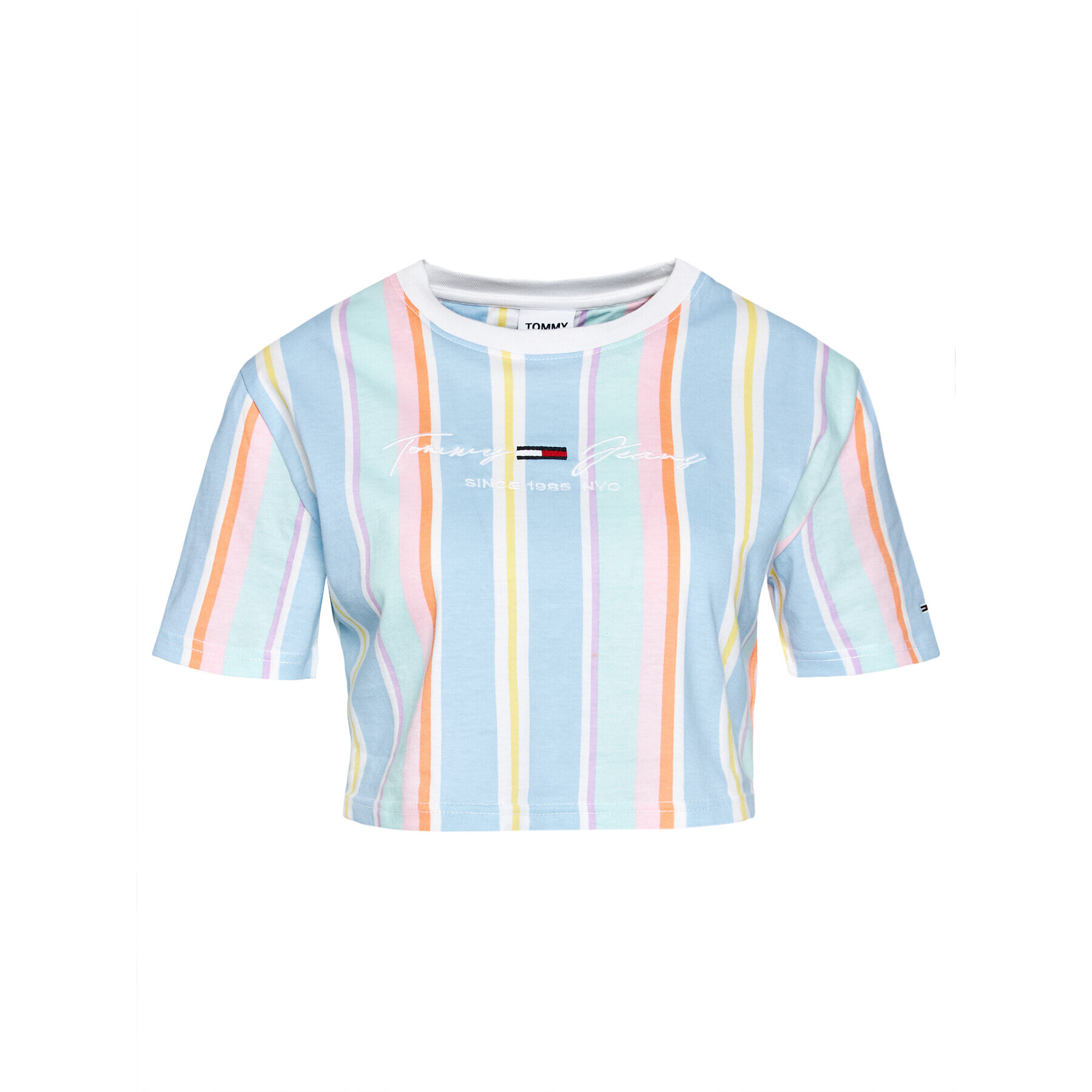 Tommy Jeans Тишърт Stripe 1 Crop DW0DW10961 Цветен Cropped Fit - Pepit.bg