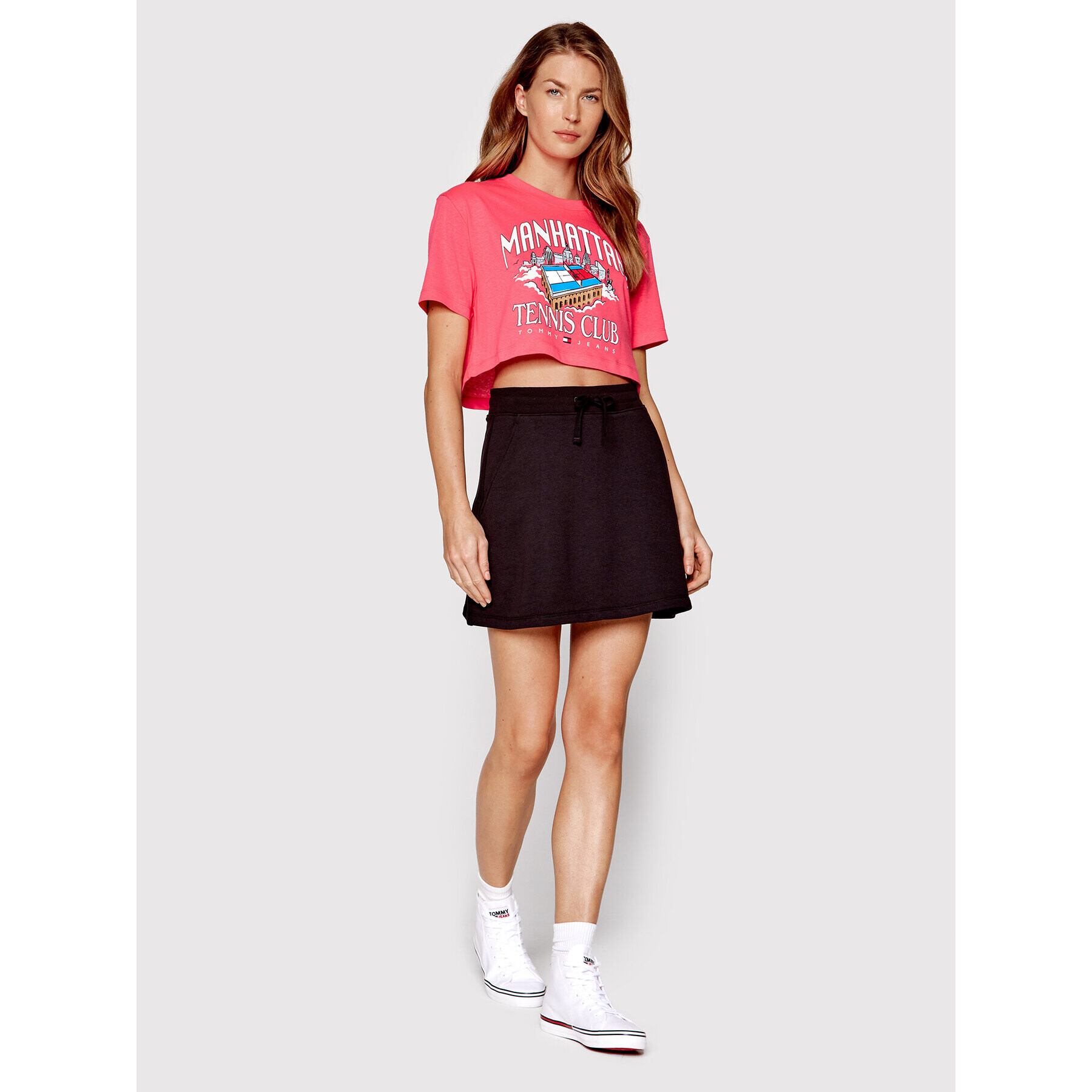 Tommy Jeans Тишърт Super Crop Tennis DW0DW13734 Розов Regular Fit - Pepit.bg