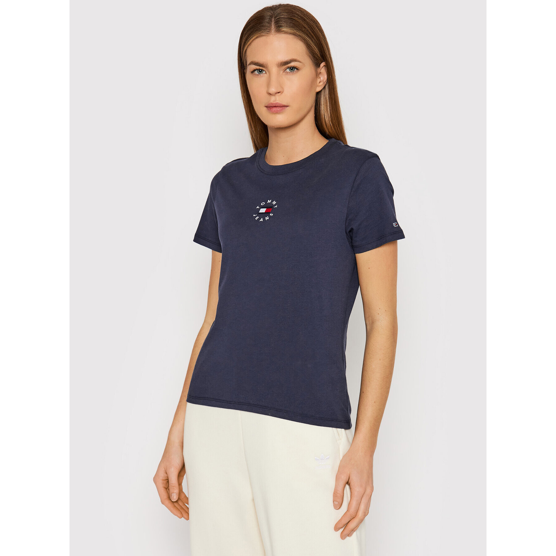 Tommy Jeans Тишърт Tiny DW0DW11350 Тъмносин Slim Fit - Pepit.bg