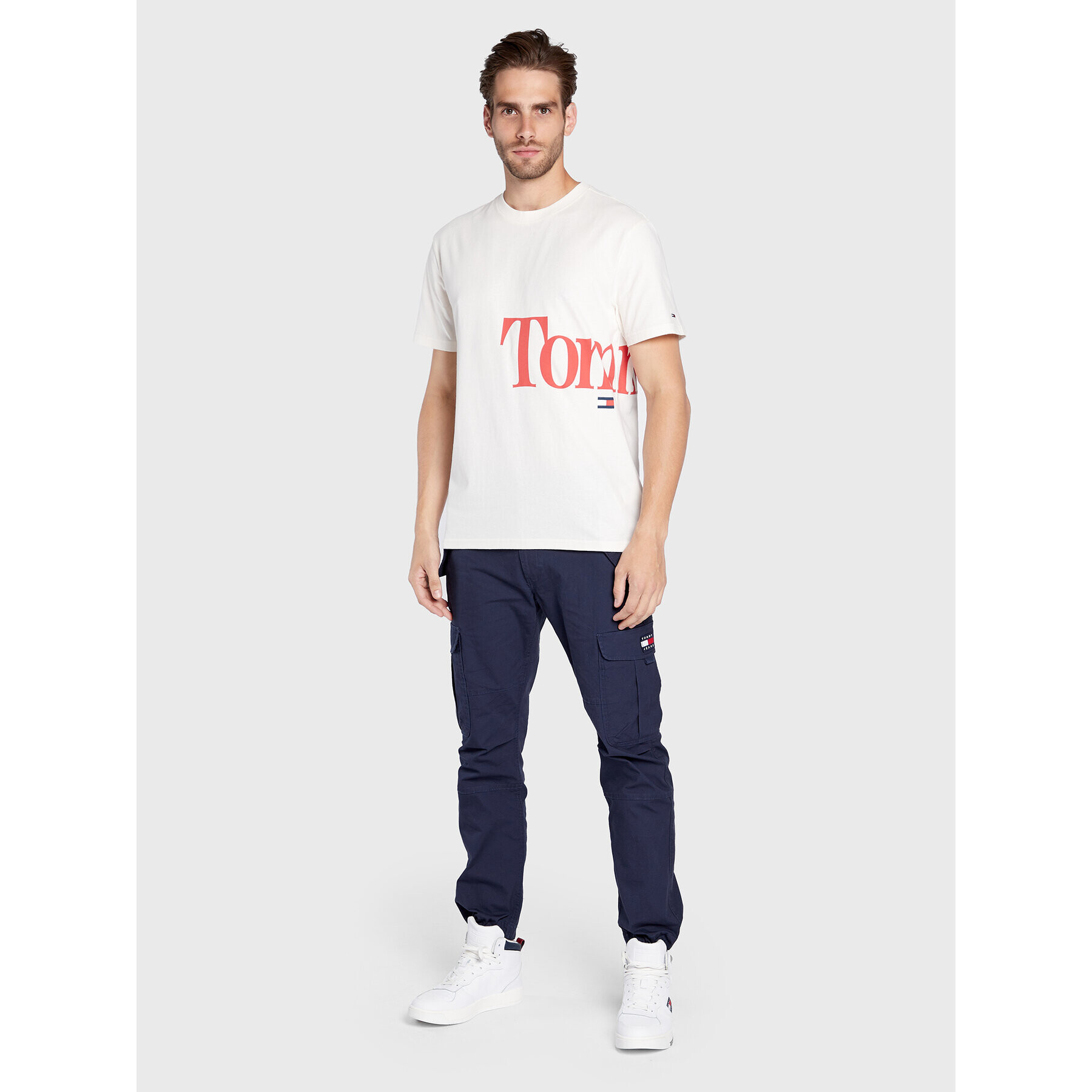 Tommy Jeans Тишърт Tjm Bold DM0DM14013 Бял Regular Fit - Pepit.bg