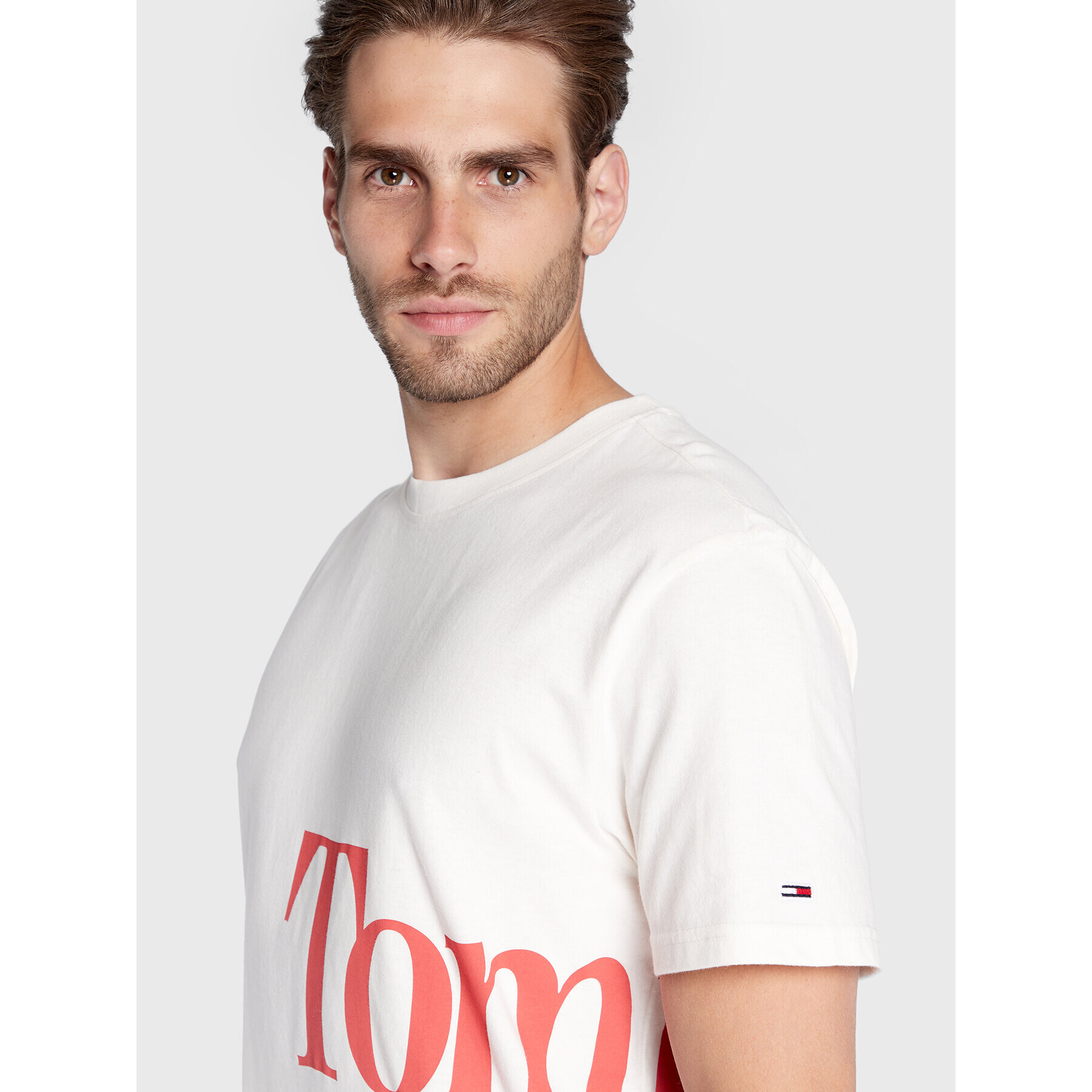 Tommy Jeans Тишърт Tjm Bold DM0DM14013 Бял Regular Fit - Pepit.bg