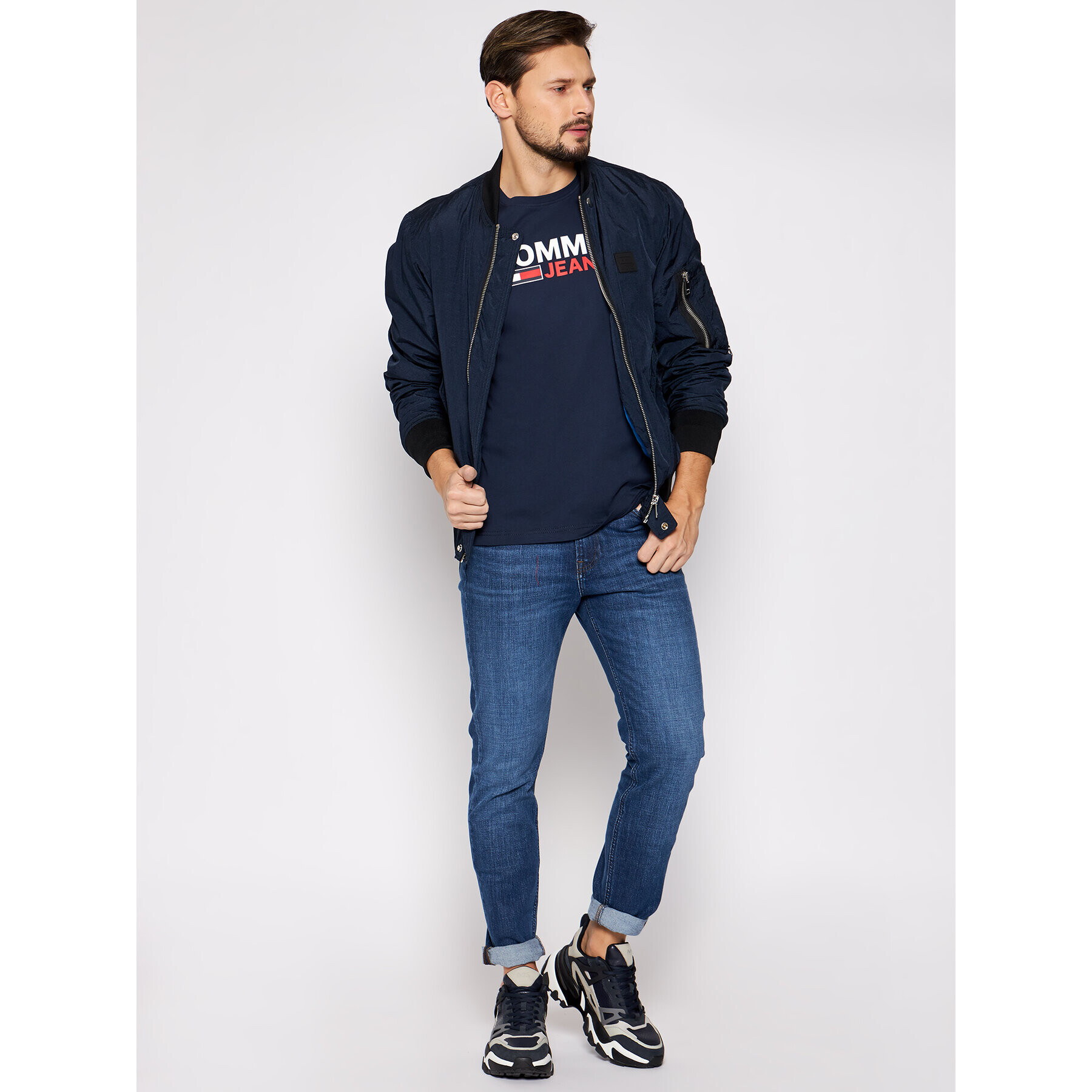 Tommy Jeans Тишърт Tjm Corp Logo Tee DM0DM10214 Тъмносин Regular Fit - Pepit.bg