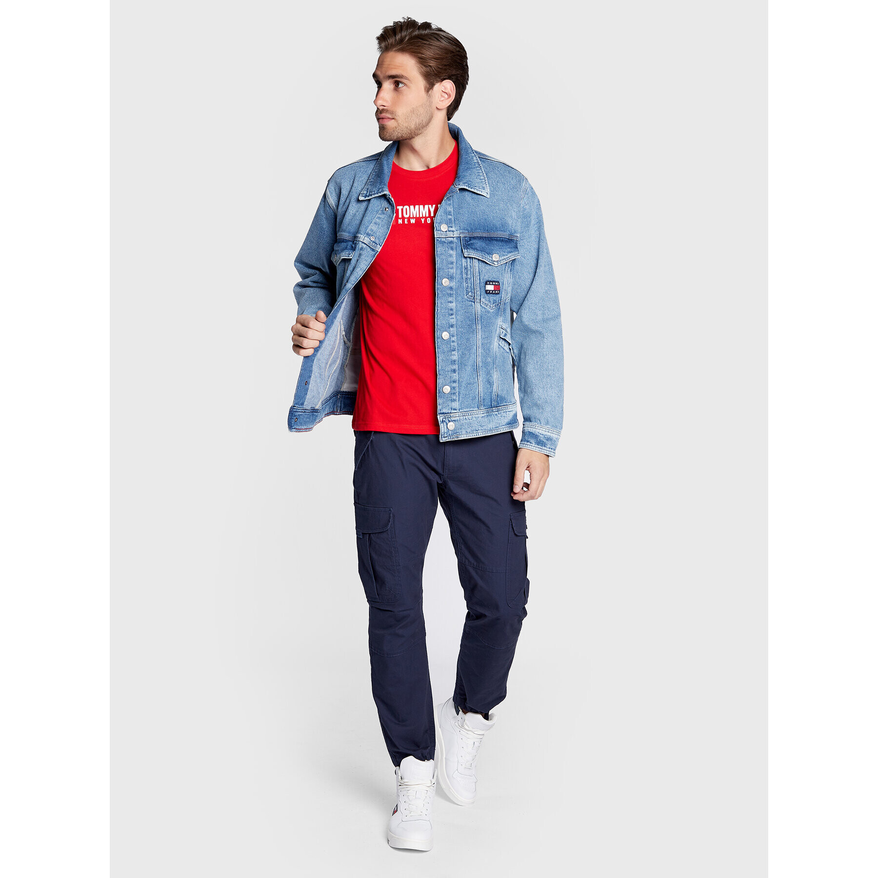 Tommy Jeans Тишърт Tjm Entry Athletics DM0DM14001 Червен Regular Fit - Pepit.bg