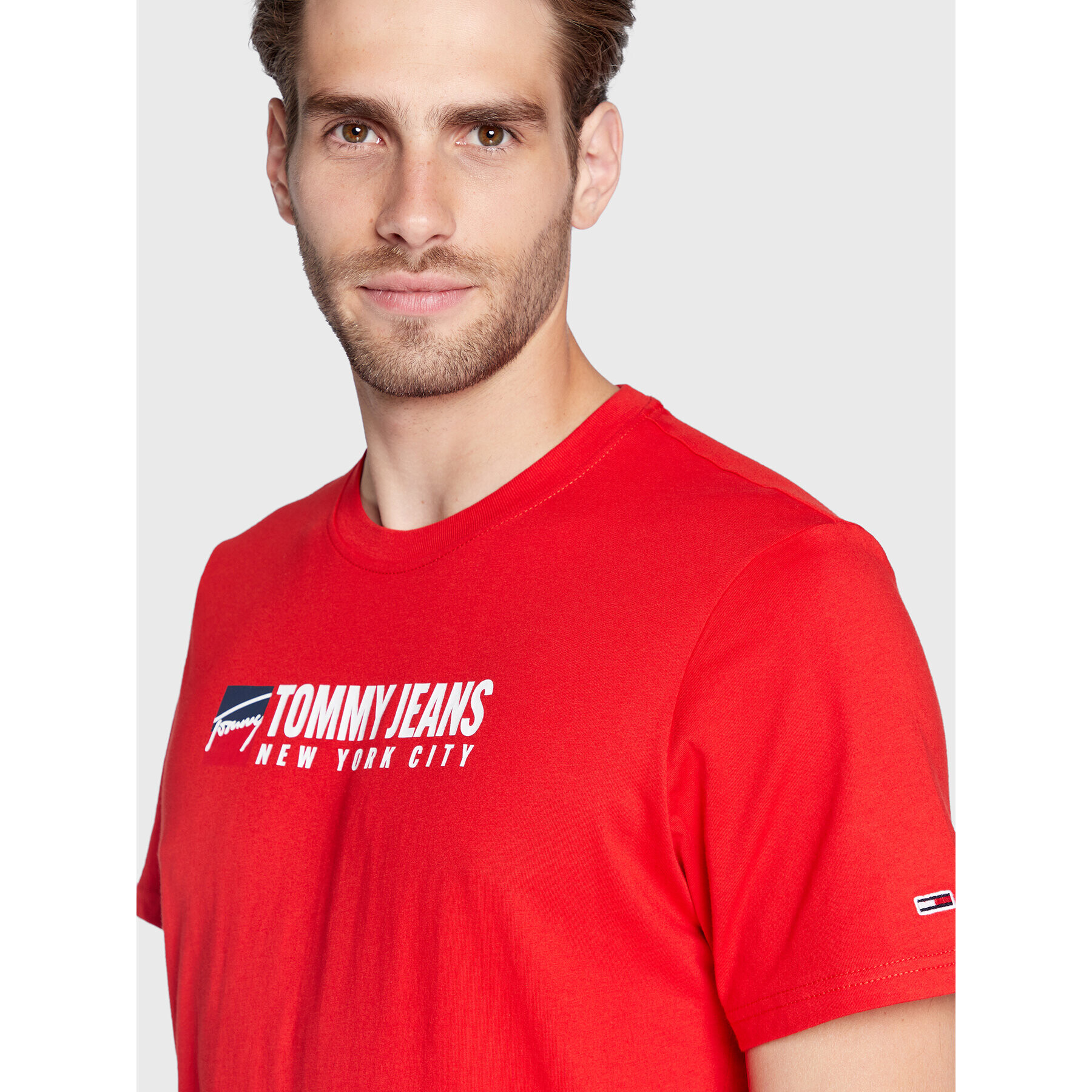 Tommy Jeans Тишърт Tjm Entry Athletics DM0DM14001 Червен Regular Fit - Pepit.bg