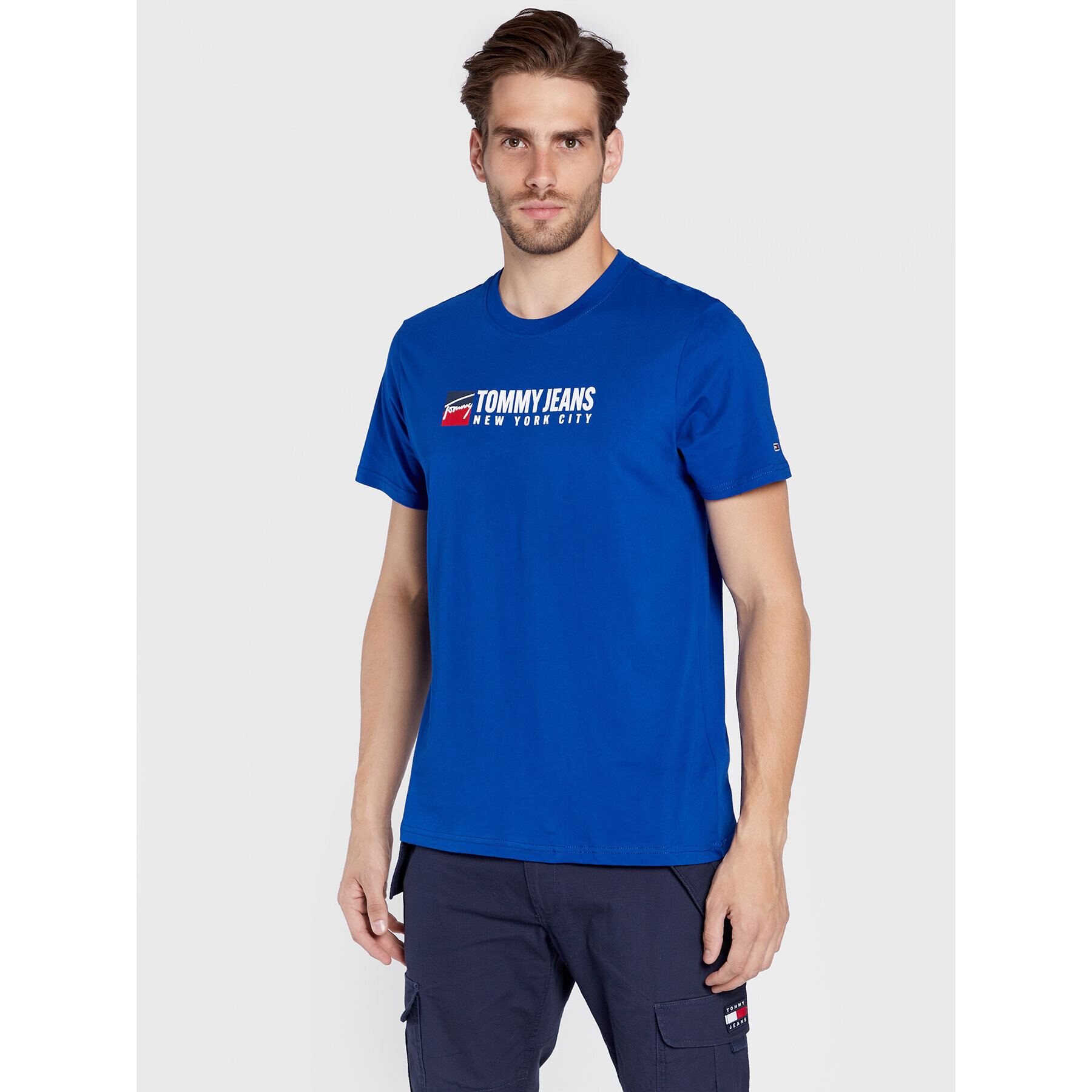 Tommy Jeans Тишърт Tjm Entry Athletics DM0DM14001 Син Regular Fit - Pepit.bg