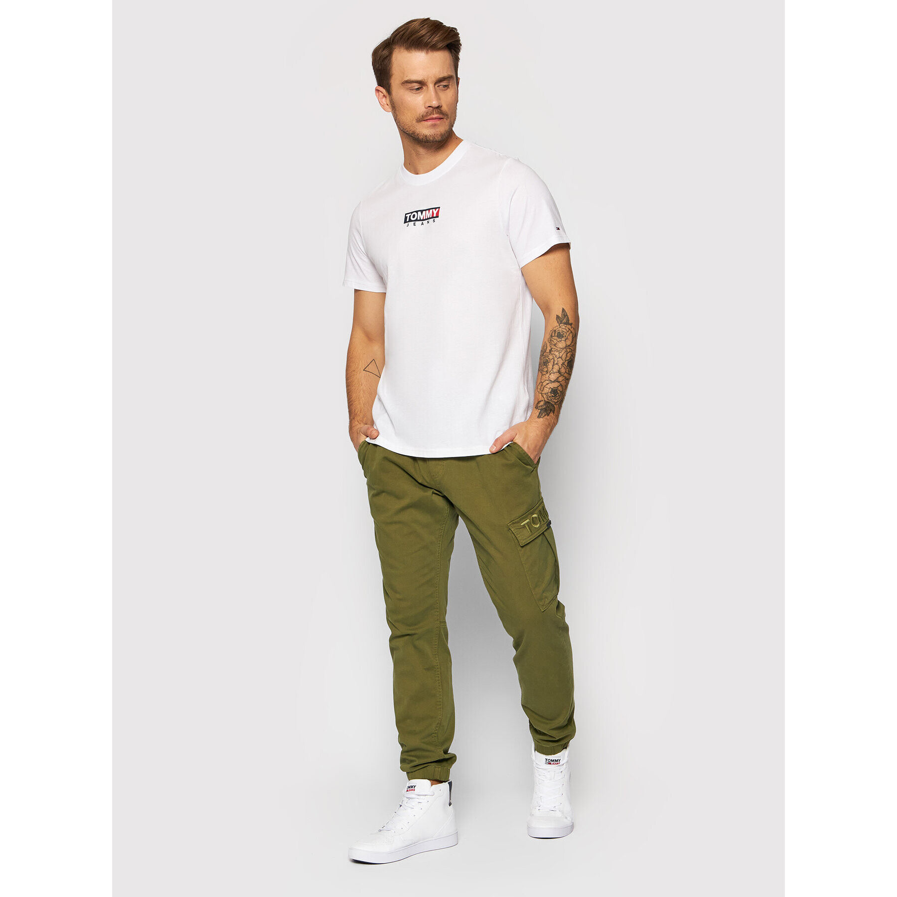 Tommy Jeans Тишърт Tjm Entry Print DM0DM11601 Бял Relaxed Fit - Pepit.bg