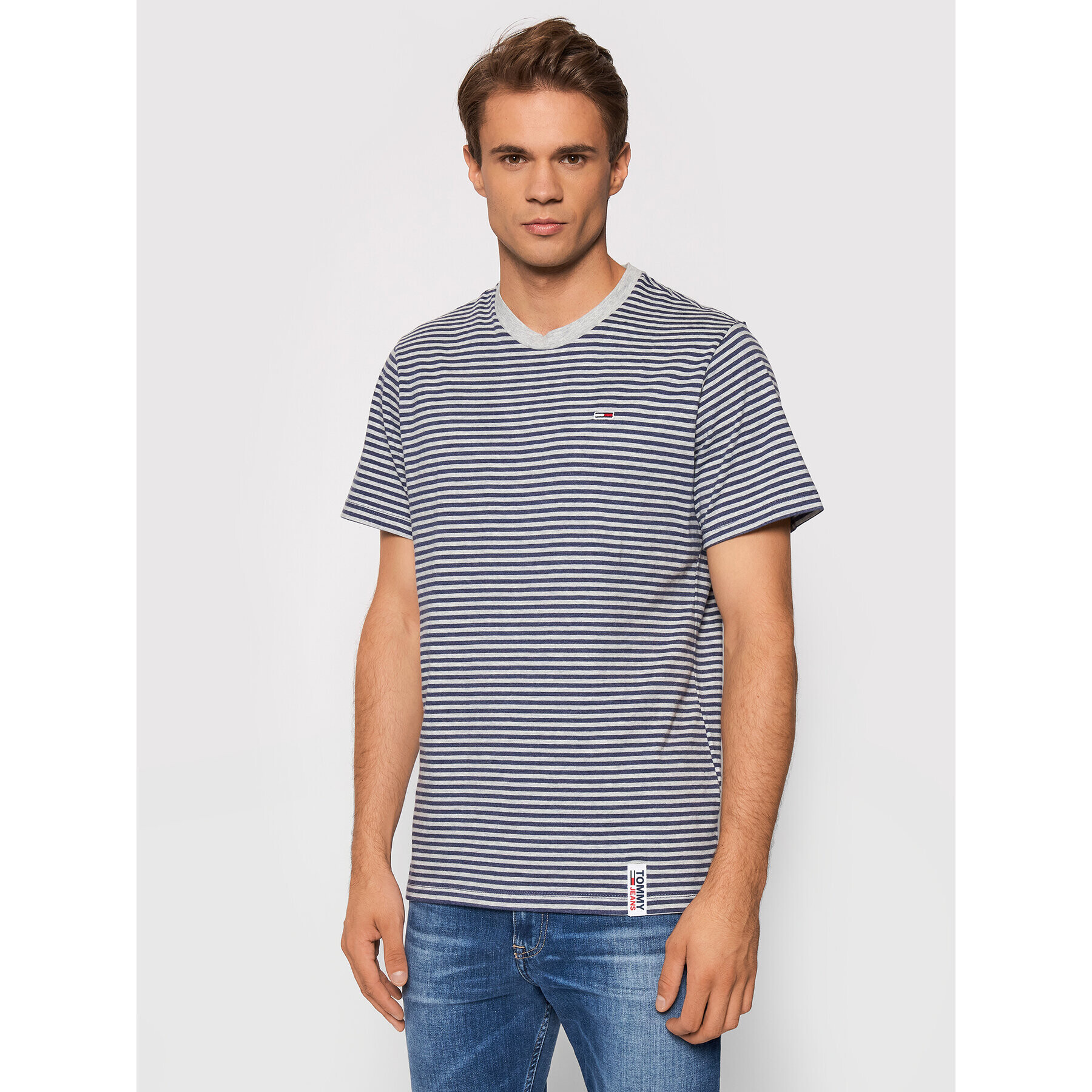 Tommy Jeans Тишърт Tjm Stripe Tab DM0DM09740 Тъмносин Regular Fit - Pepit.bg