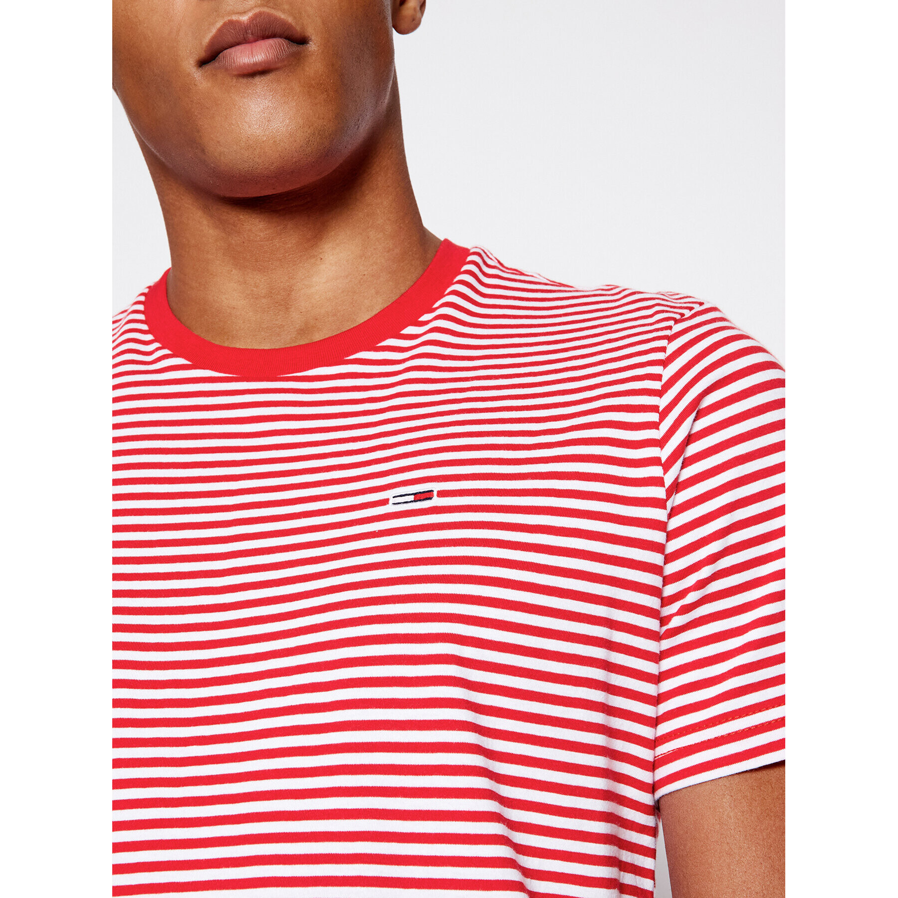 Tommy Jeans Тишърт Tjm Tommy Classics Stripe Tee DM0DM05515 Червен Regular Fit - Pepit.bg