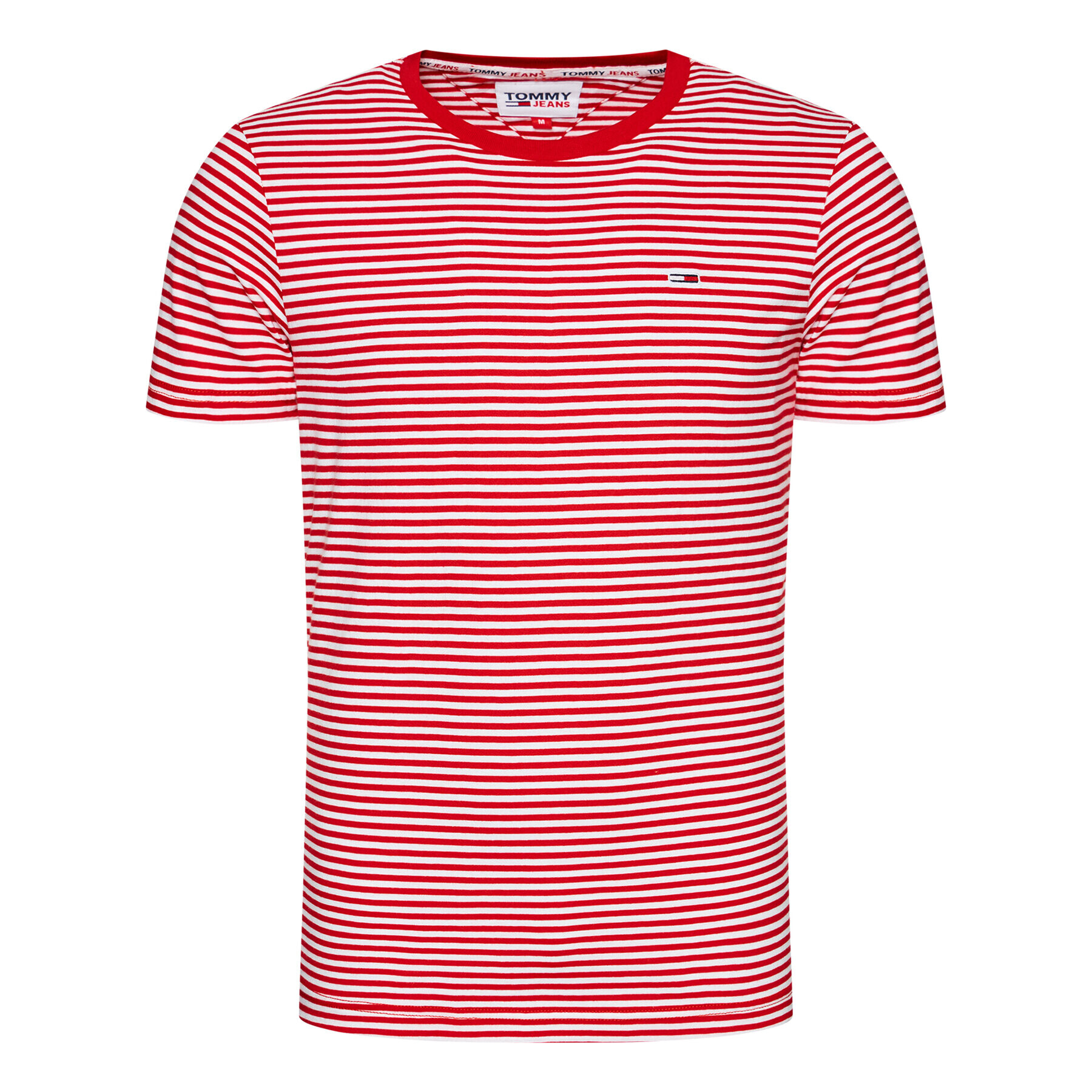 Tommy Jeans Тишърт Tjm Tommy Classics Stripe Tee DM0DM05515 Червен Regular Fit - Pepit.bg