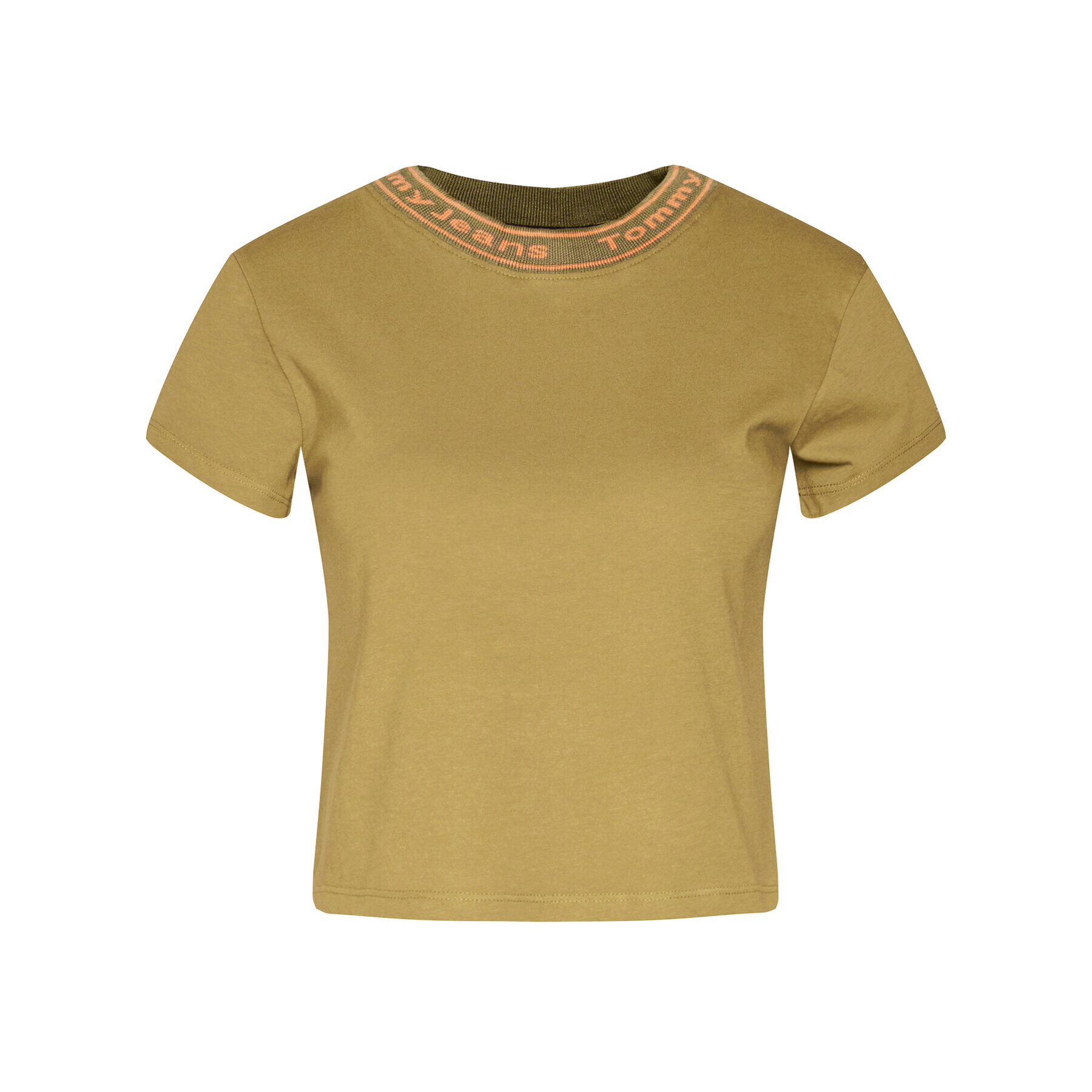 Tommy Jeans Тишърт Tjw Branded Neck Tee DW0DW08005 Зелен Regular Fit - Pepit.bg
