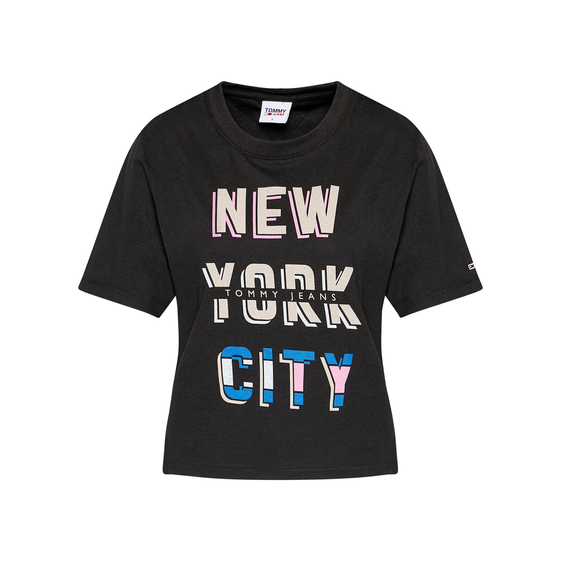 Tommy Jeans Тишърт Tjw Bxy Crop New York City DW0DW09815 Черен Regular Fit - Pepit.bg