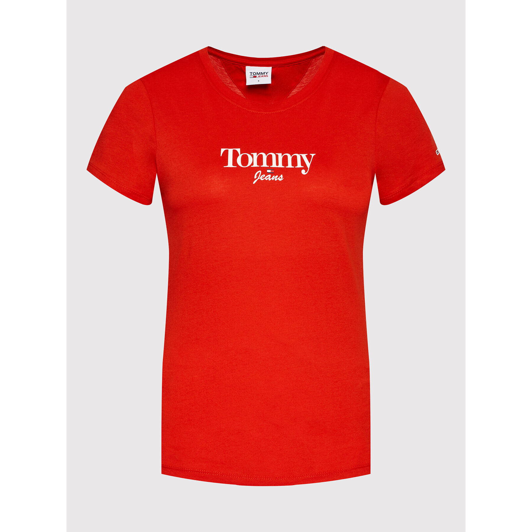 Tommy Jeans Тишърт Tjw Essential Logo DW0DW13696 Червен Regular Fit - Pepit.bg