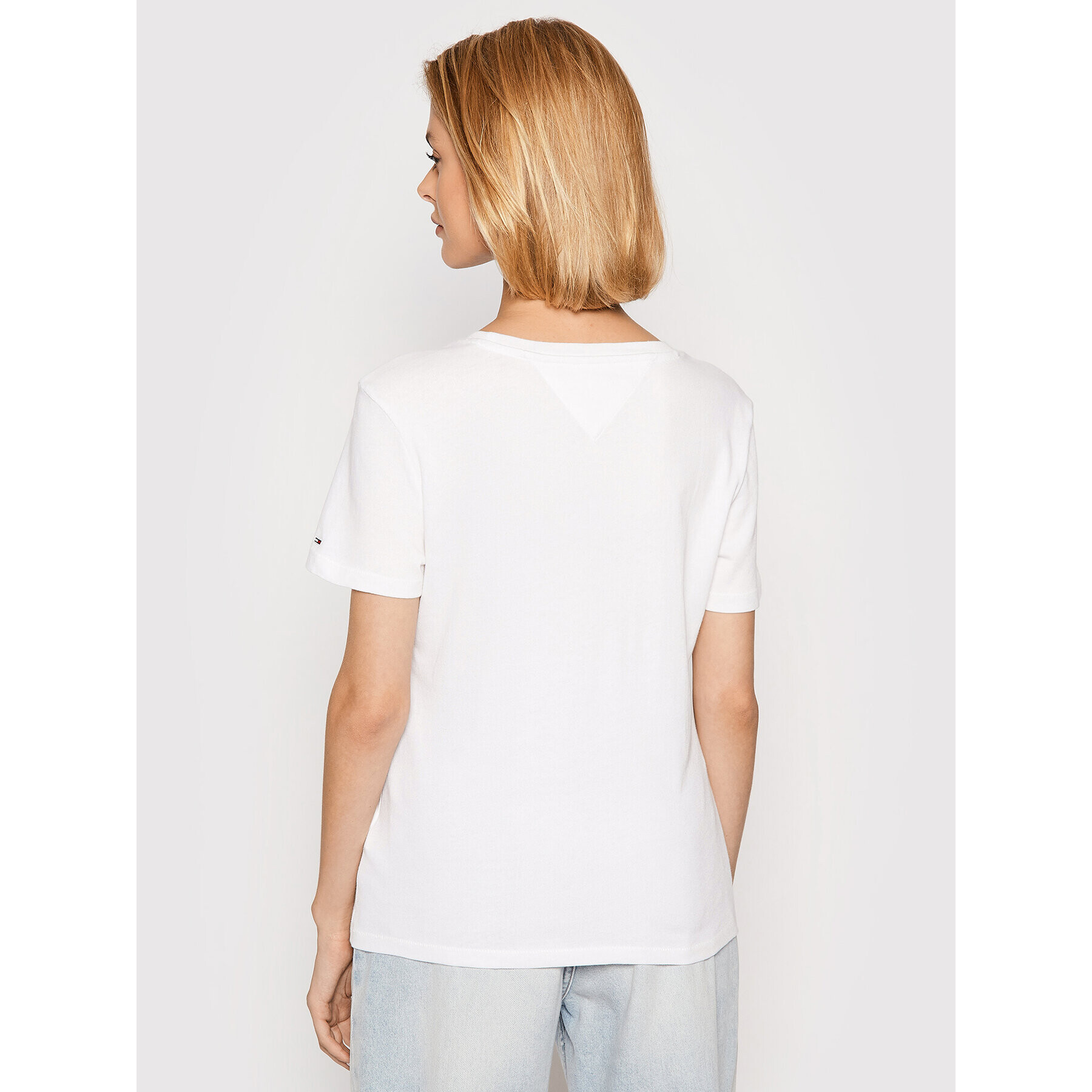 Tommy Jeans Тишърт Tjw Rwb Linear DW0DW10409 Бял Slim Fit - Pepit.bg
