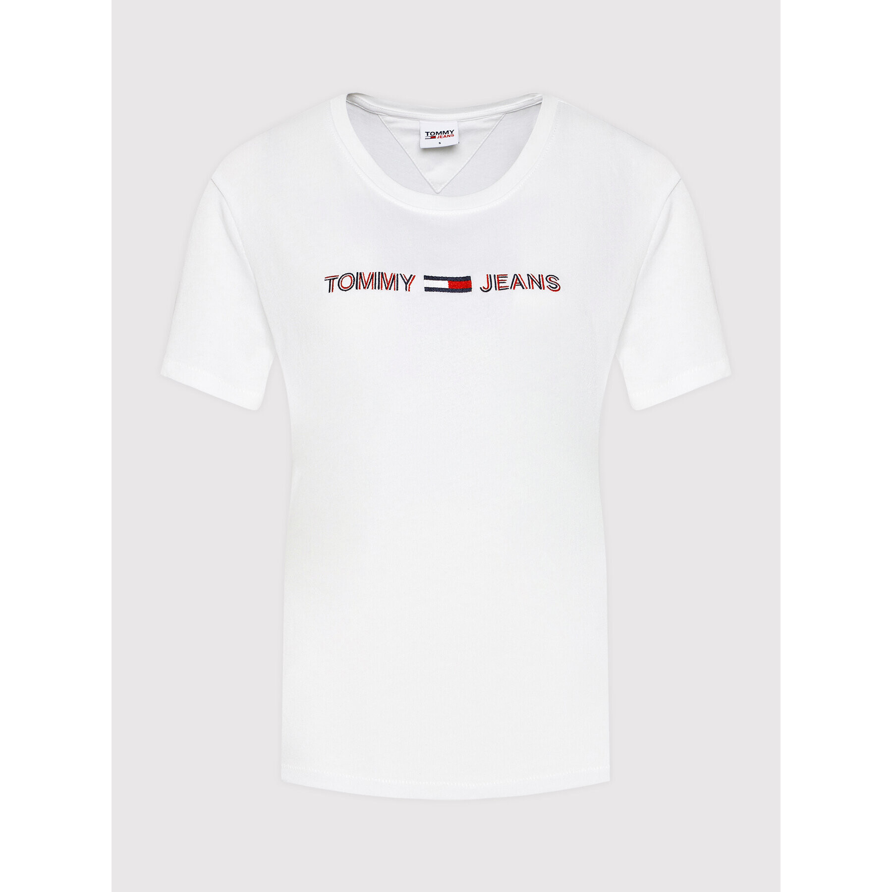 Tommy Jeans Тишърт Tjw Rwb Linear DW0DW10409 Бял Slim Fit - Pepit.bg