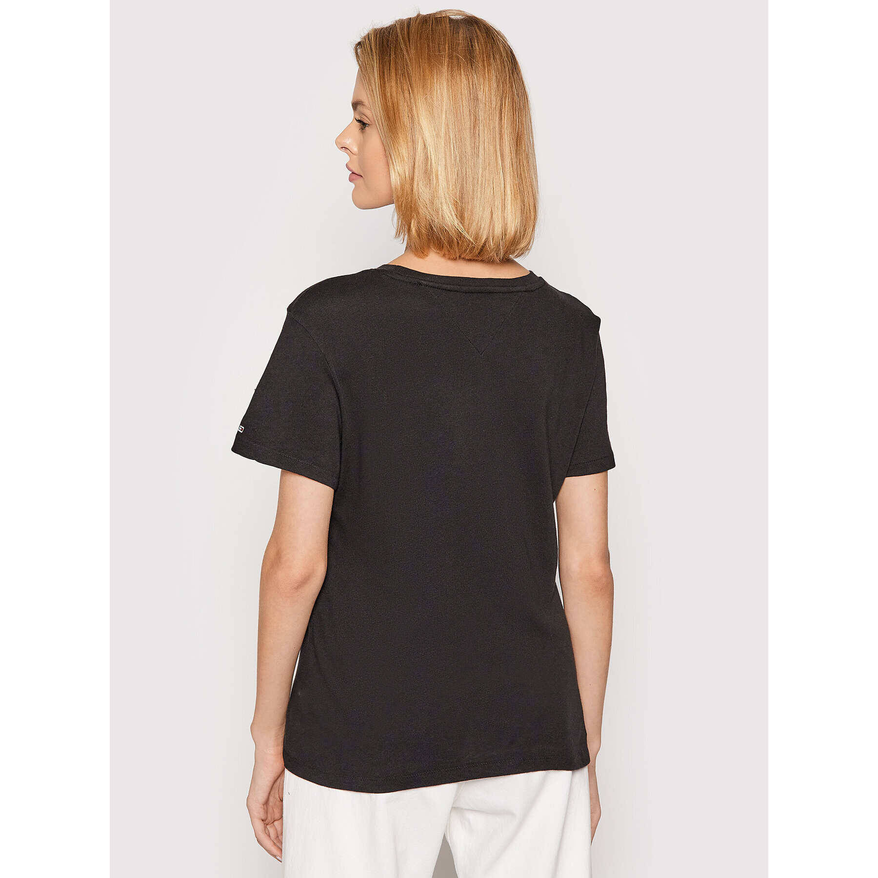 Tommy Jeans Тишърт Tjw Rwb Linear DW0DW10409 Черен Slim Fit - Pepit.bg