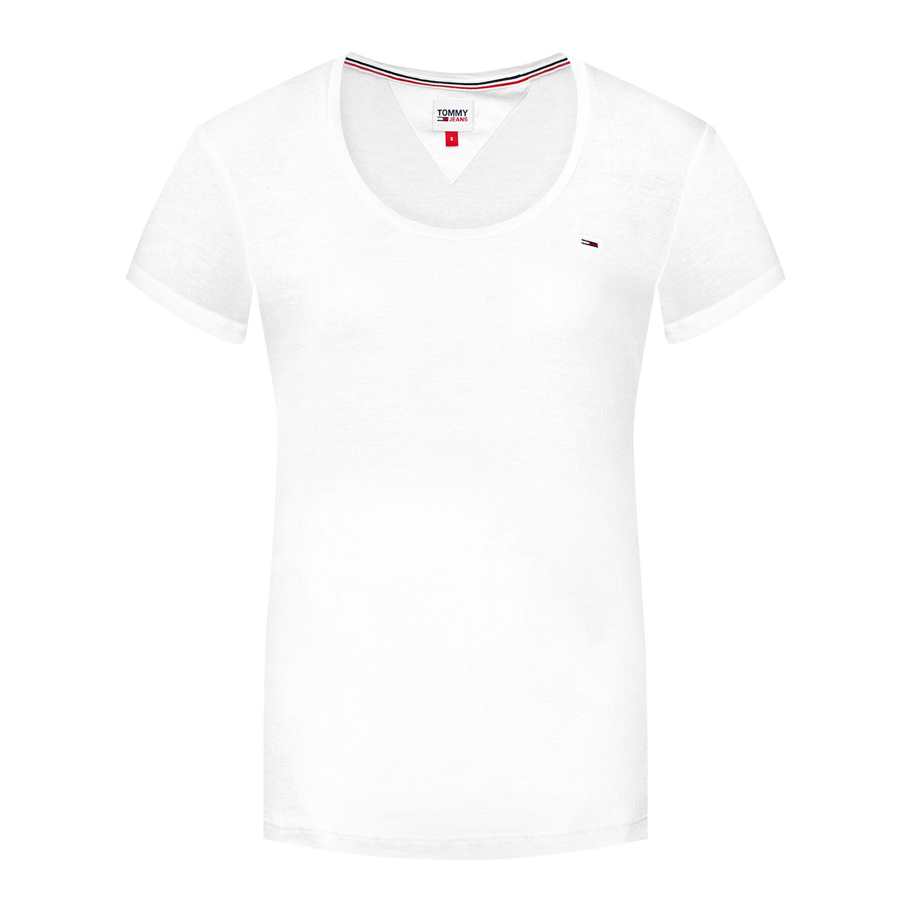 Tommy Jeans Тишърт Tjw Scoop DW0DW09789 Бял Regular Fit - Pepit.bg