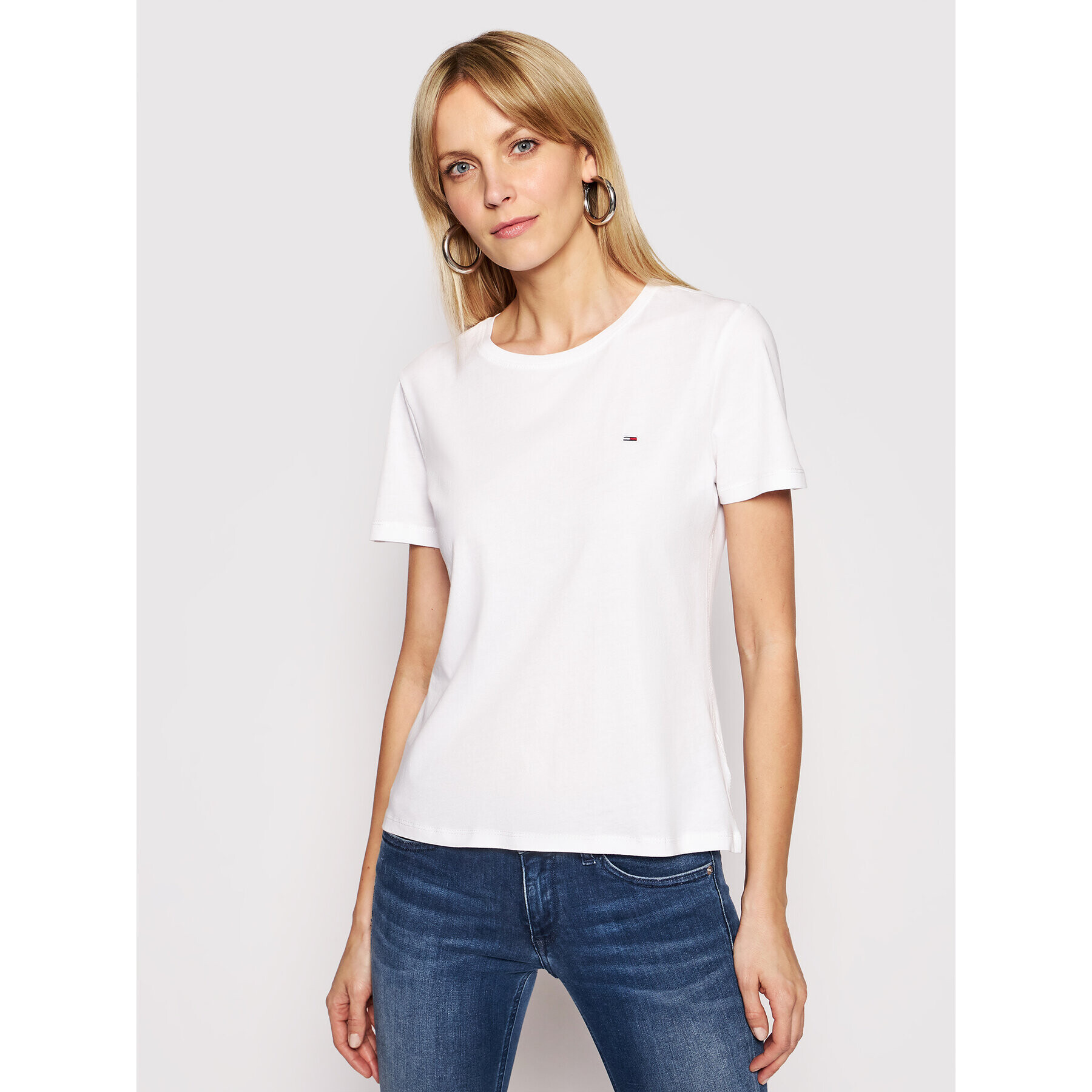 Tommy Jeans Тишърт Tjw Soft Jersey DW0DW06901 Бял Regular Fit - Pepit.bg
