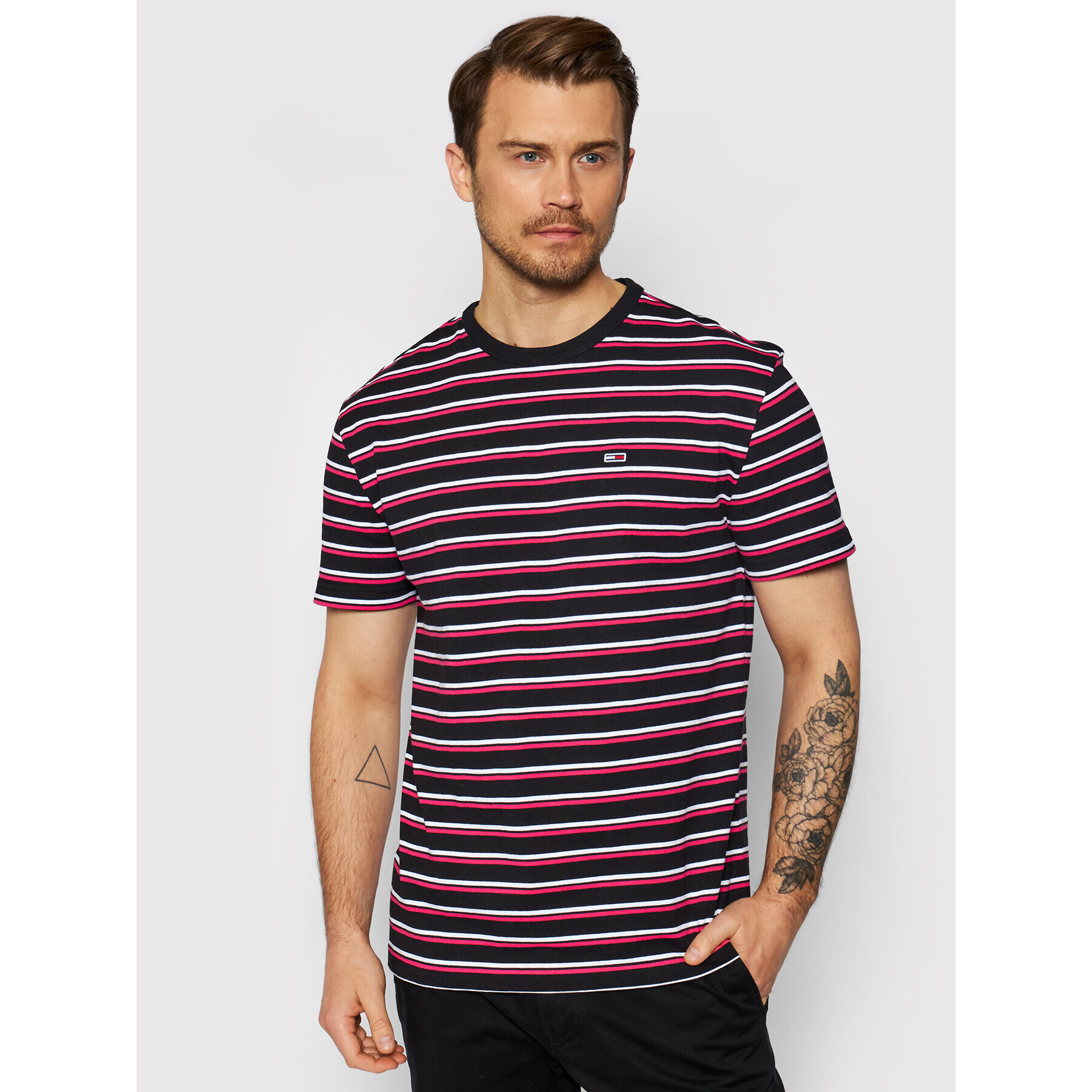 Tommy Jeans Тишърт Two Tone Stripe Classic DM0DM10264 Черен Regular Fit - Pepit.bg