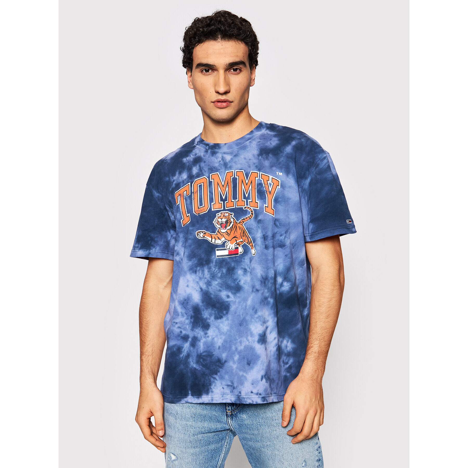 Tommy Jeans Тишърт Vintage Tie Dye Tiger DM0DM12391 Тъмносин Regular Fit - Pepit.bg