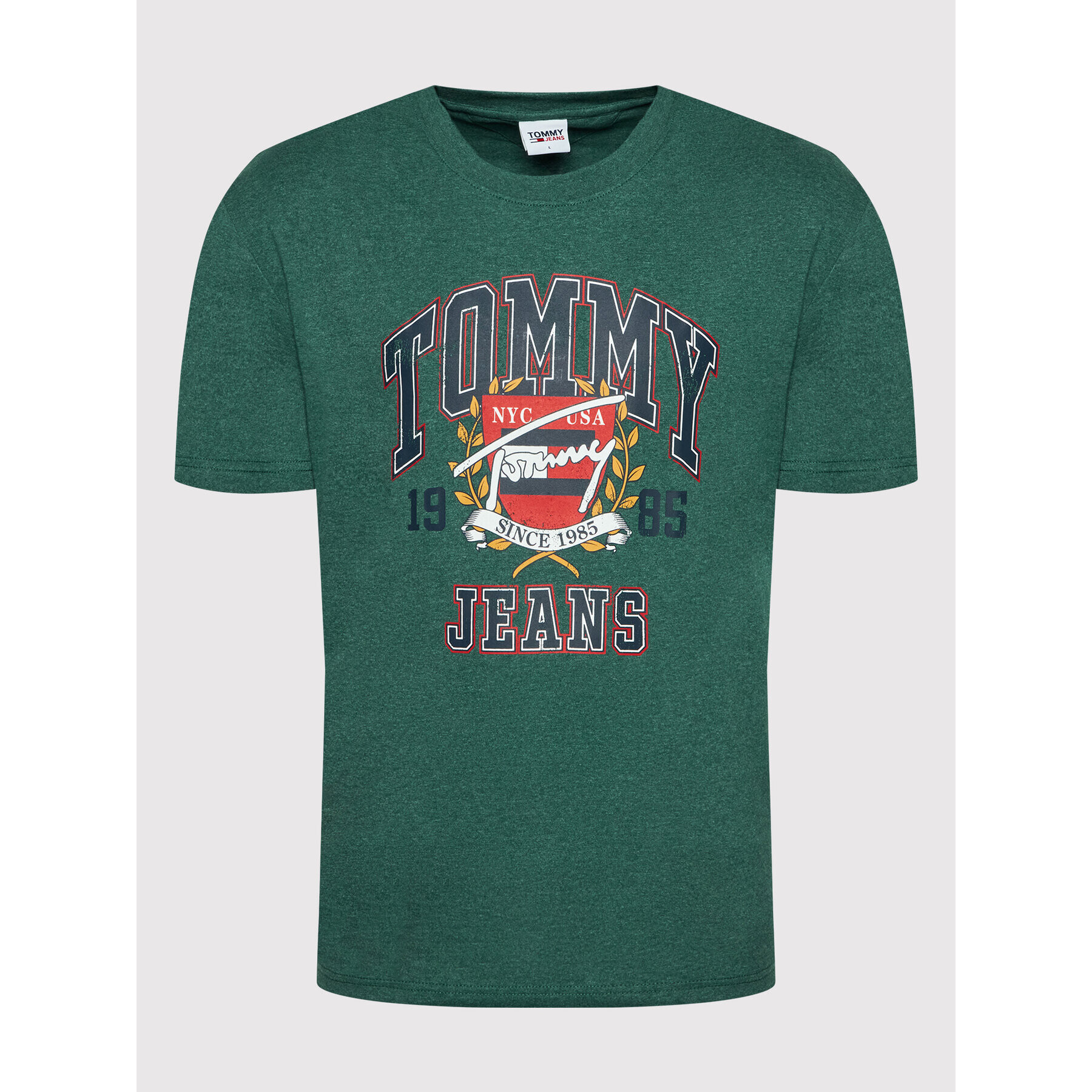 Tommy Jeans Тишърт Vintage Washed College DM0DM12389 Зелен Regular Fit - Pepit.bg