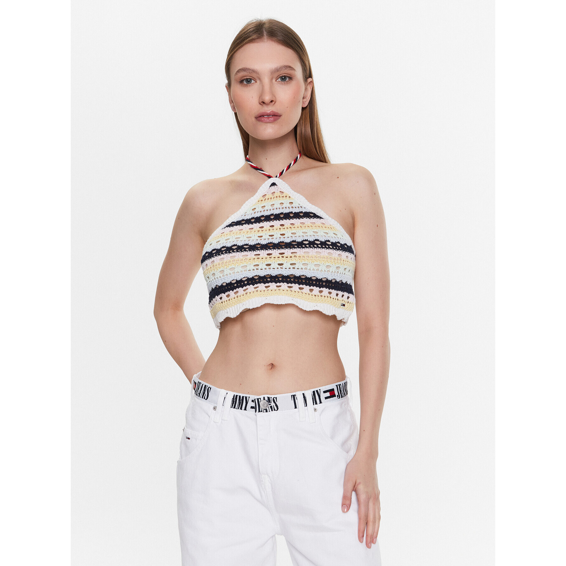 Tommy Jeans топ DW0DW15403 Цветен Slim Fit - Pepit.bg