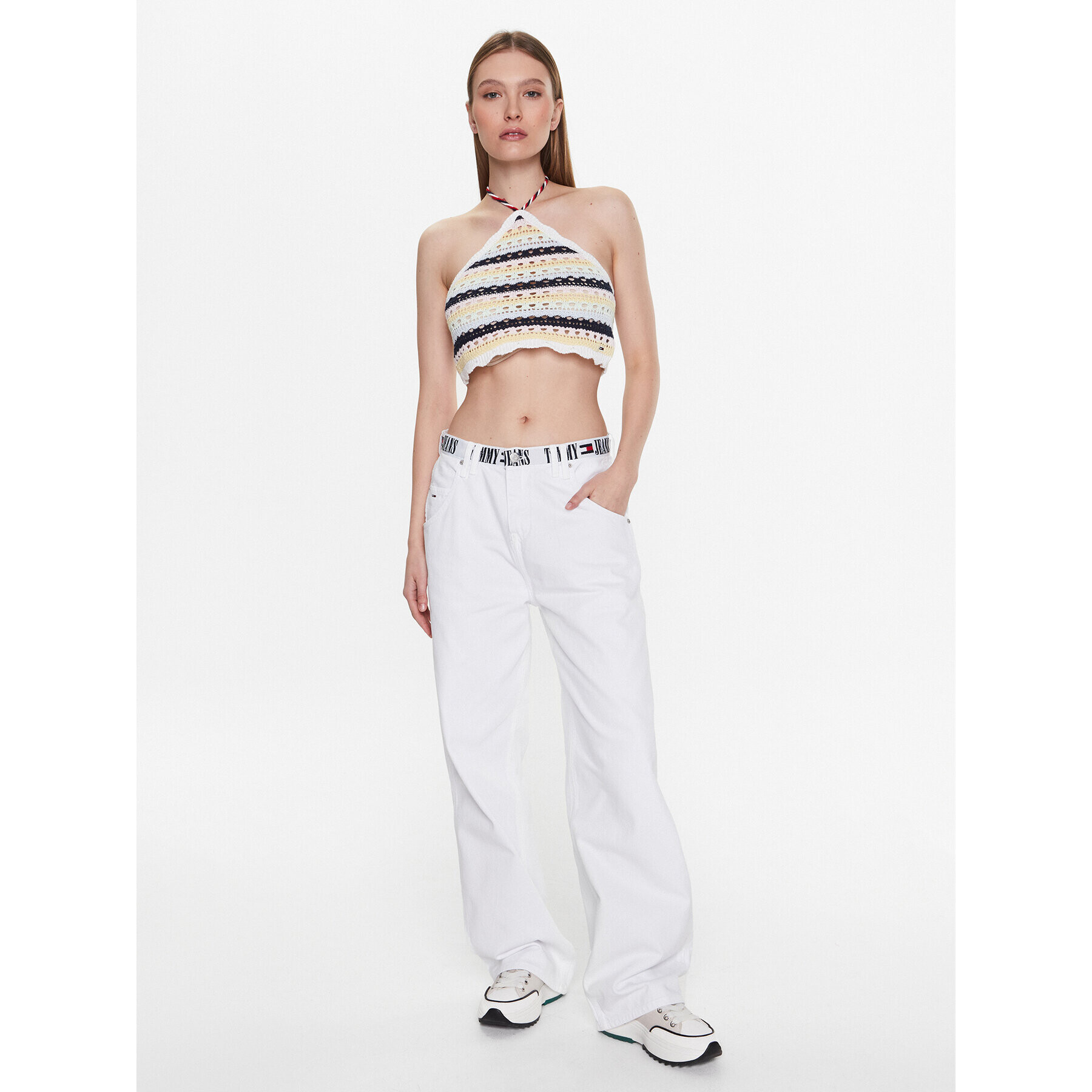 Tommy Jeans топ DW0DW15403 Цветен Slim Fit - Pepit.bg