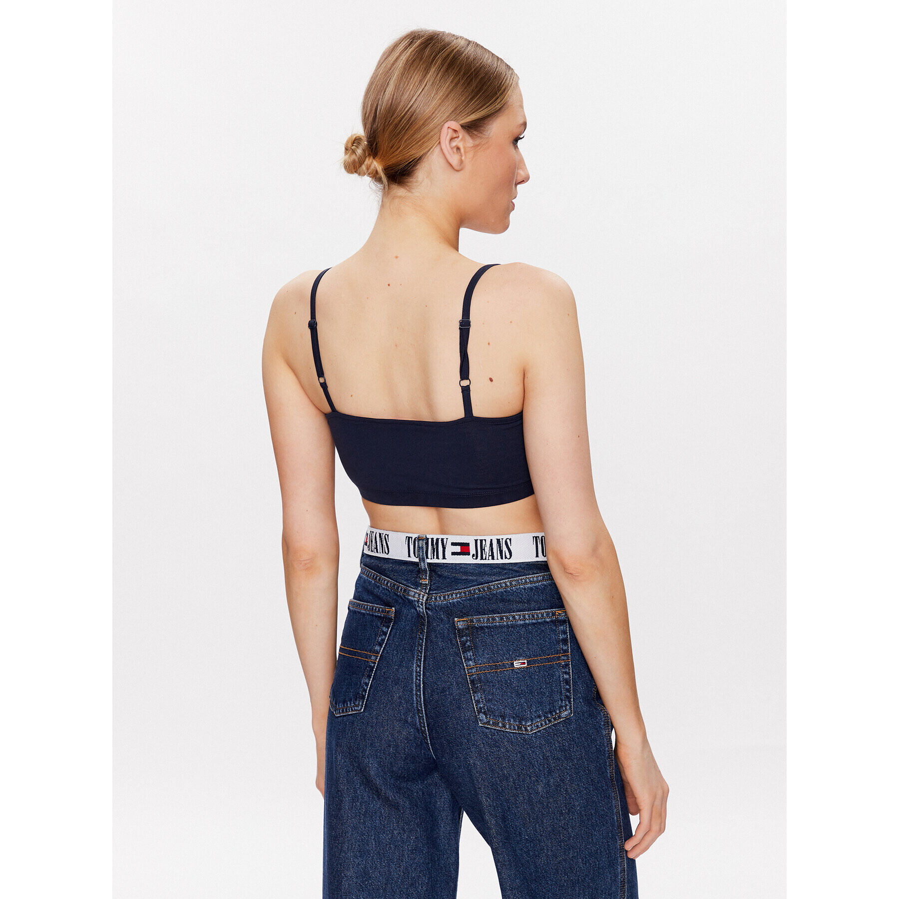 Tommy Jeans топ DW0DW15458 Тъмносин Cropped Fit - Pepit.bg