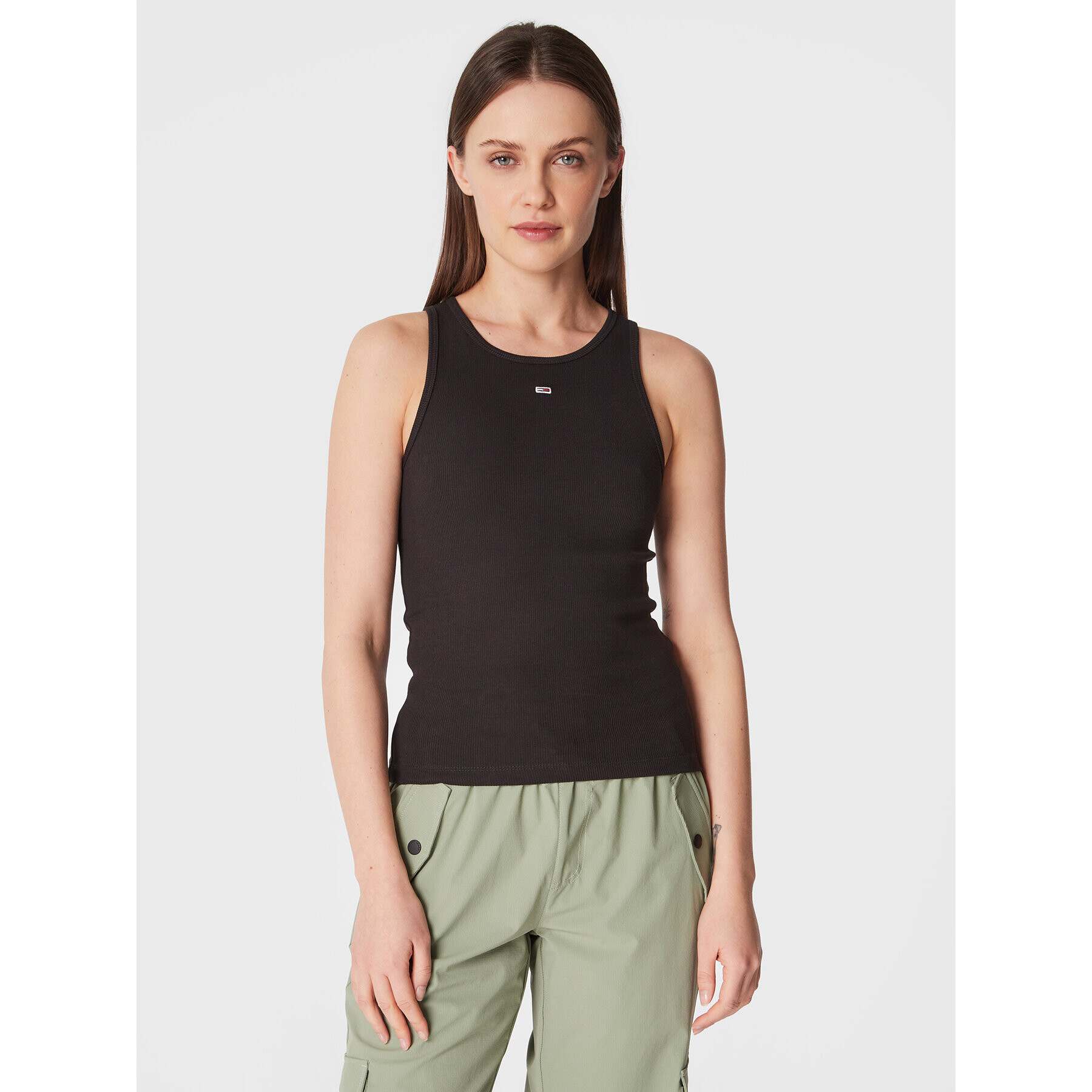Tommy Jeans топ Essential DW0DW14875 Черен Regular Fit - Pepit.bg