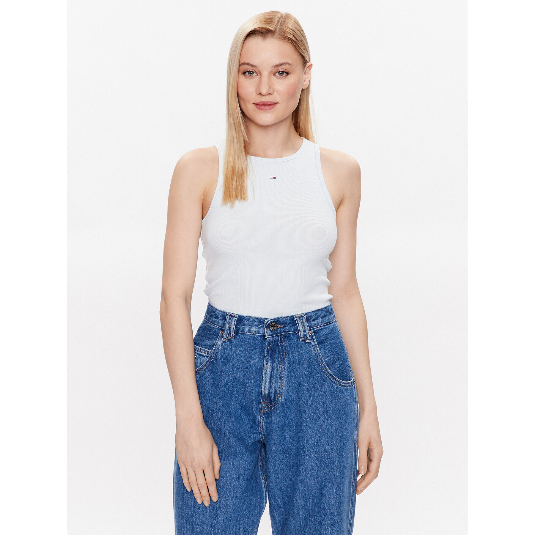 Tommy Jeans топ Essential DW0DW14875 Син Slim Fit - Pepit.bg