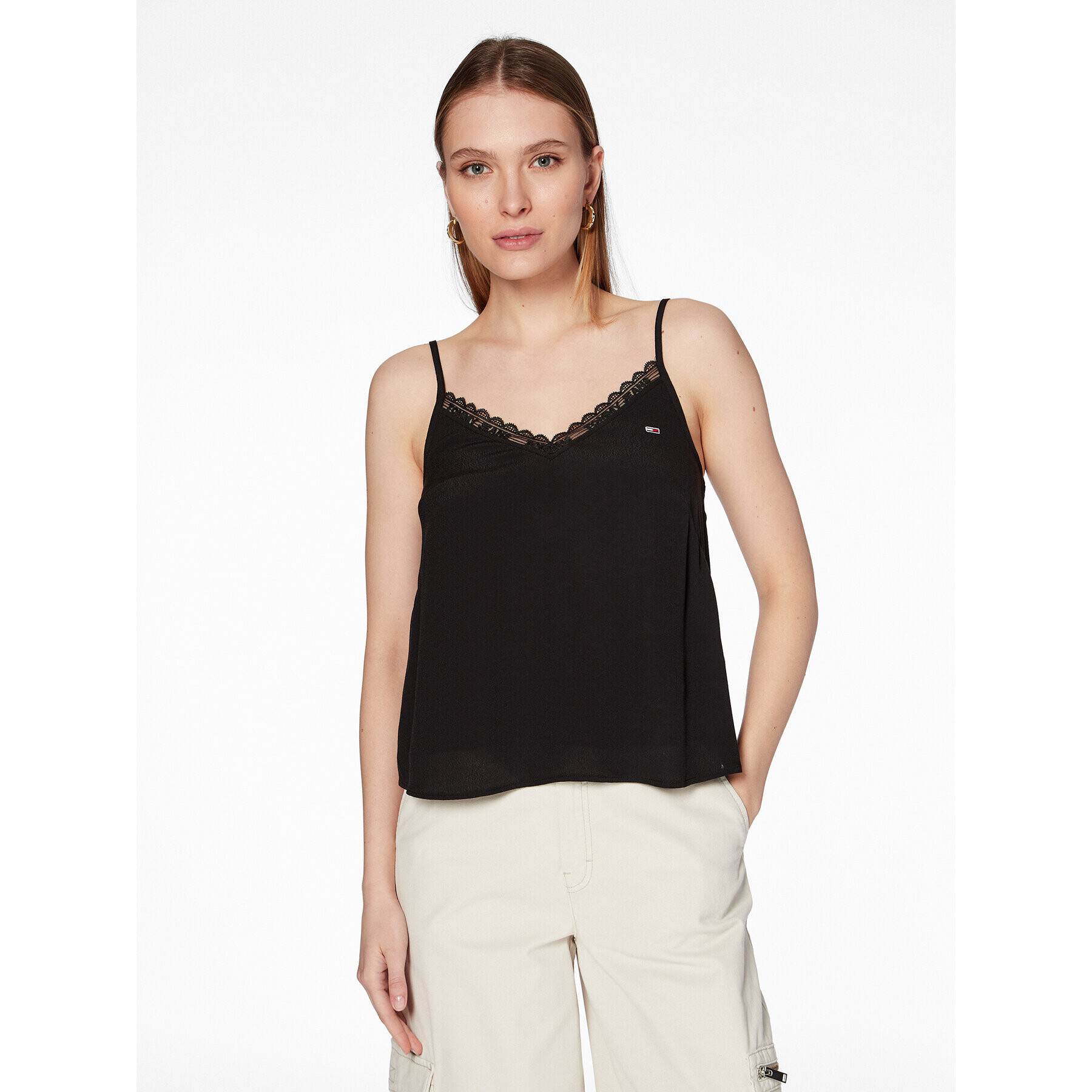 Tommy Jeans топ Essential DW0DW15198 Черен Regular Fit - Pepit.bg