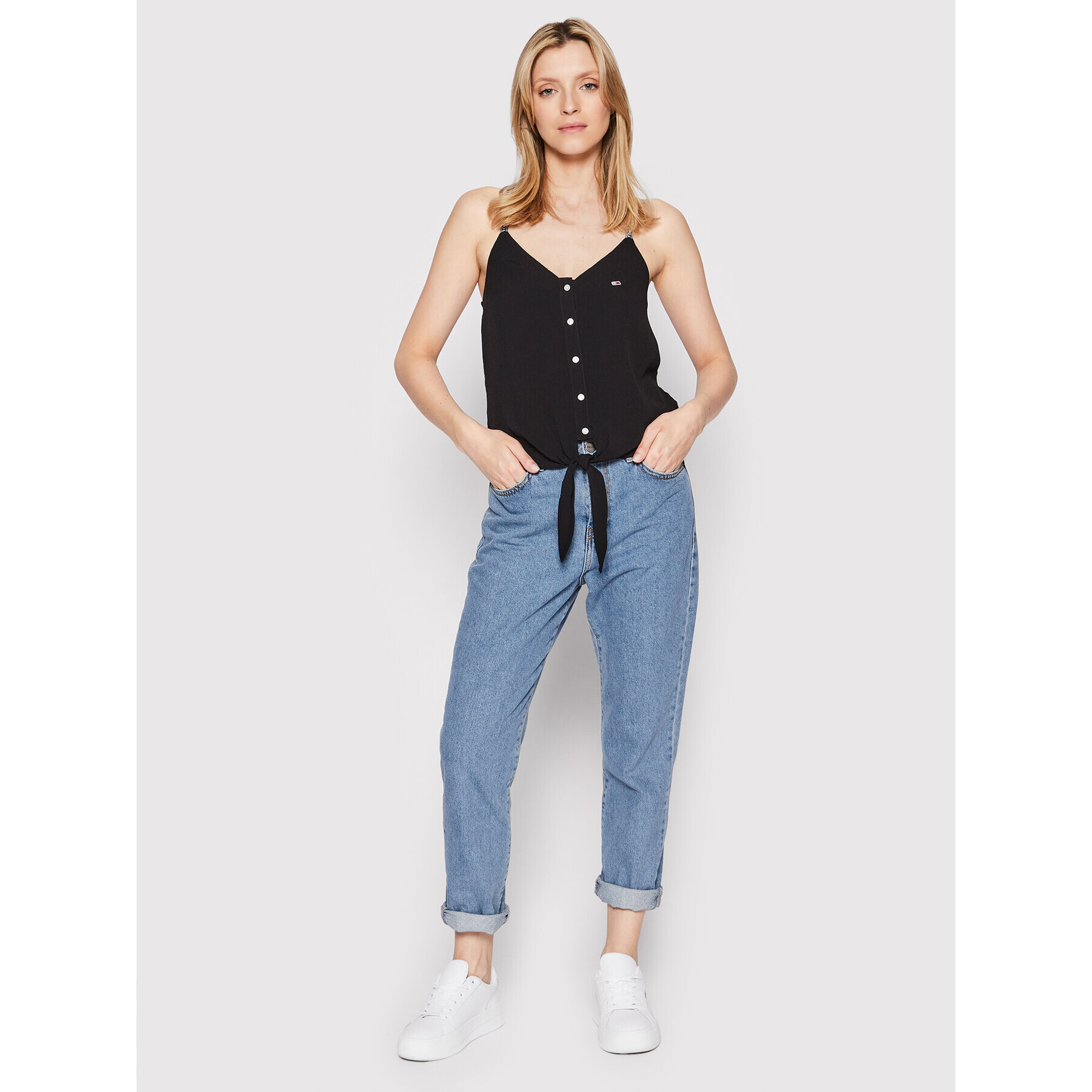 Tommy Jeans топ Essential Strappy DW0DW12890 Черен Regular Fit - Pepit.bg