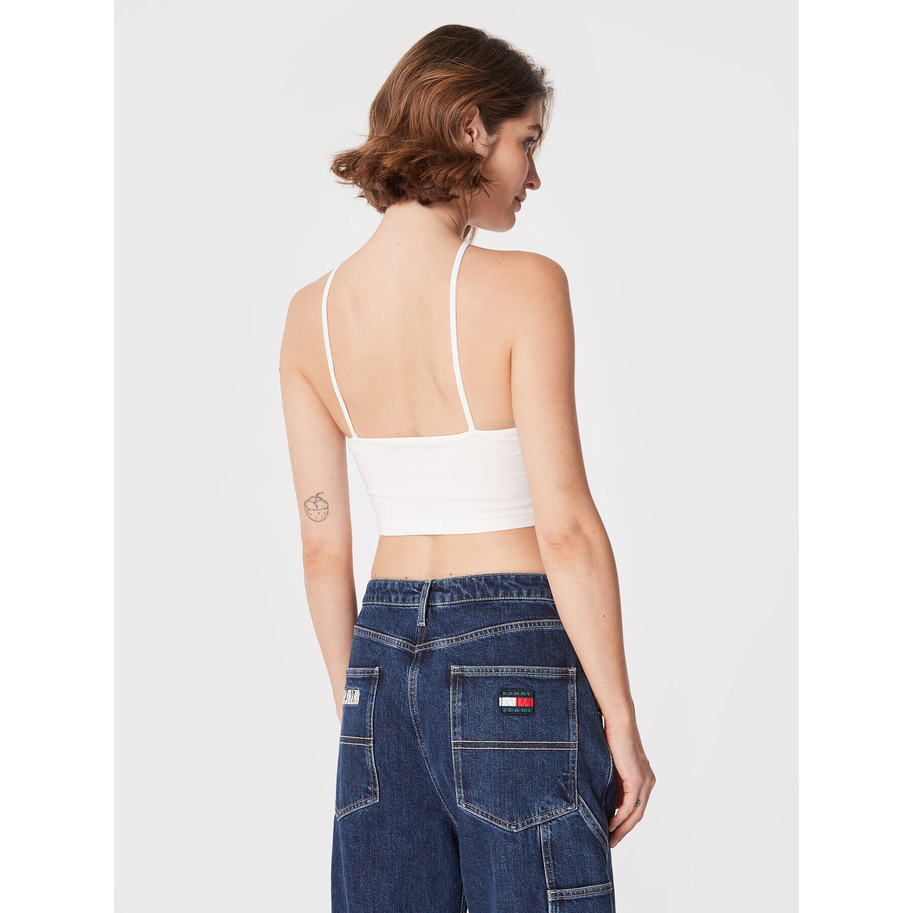 Tommy Jeans топ Party DW0DW14888 Бял Regular Fit - Pepit.bg