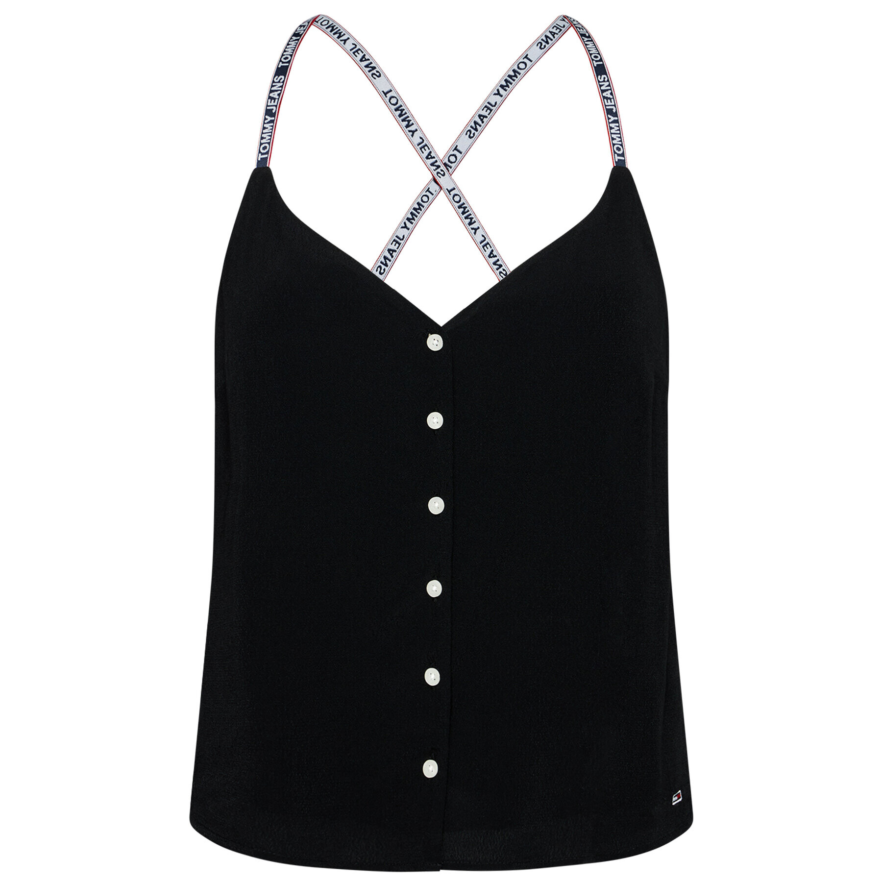 Tommy Jeans топ Tjw Cami Button Thru DW0DW09762 Черен Regular Fit - Pepit.bg