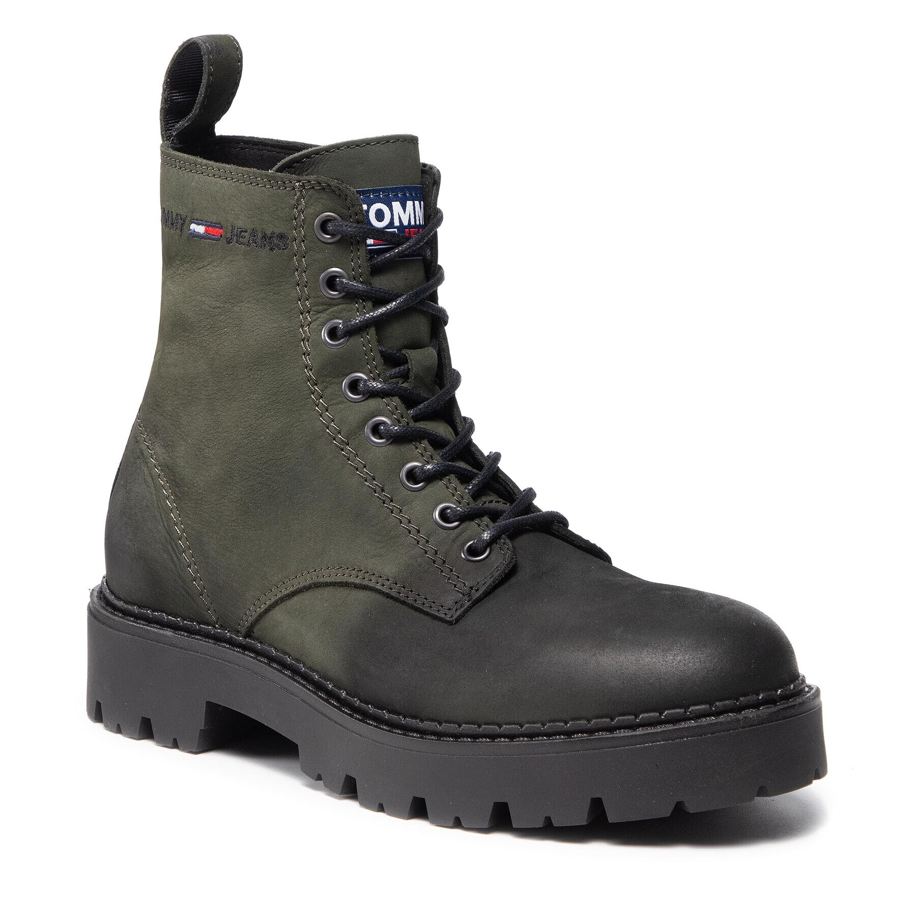 Tommy Jeans Туристически oбувки Lace Up Brushed Boot EM0EM00824 Зелен - Pepit.bg