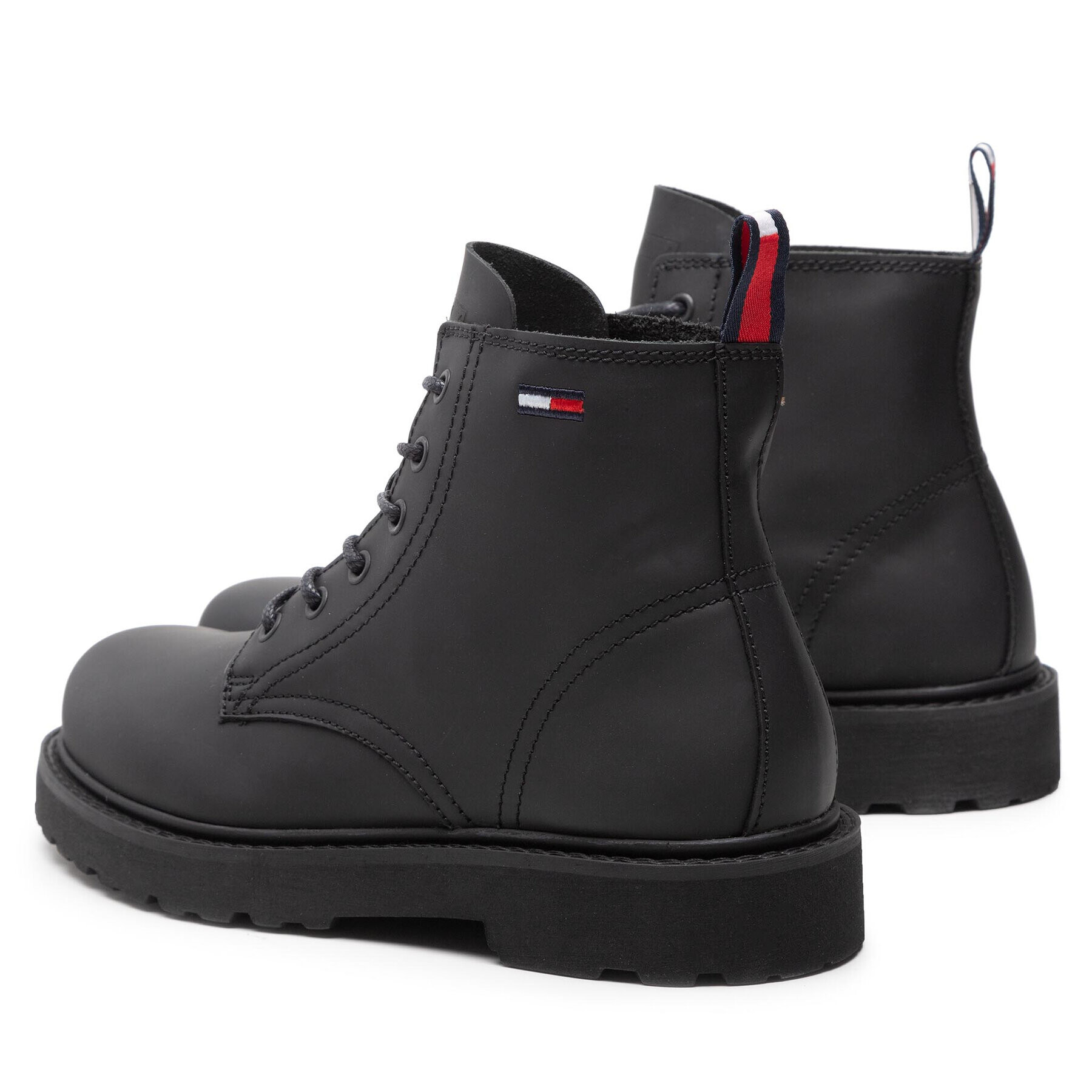 Tommy Jeans Туристически oбувки Short Lace Up Leather Boot EM0EM01040 Черен - Pepit.bg