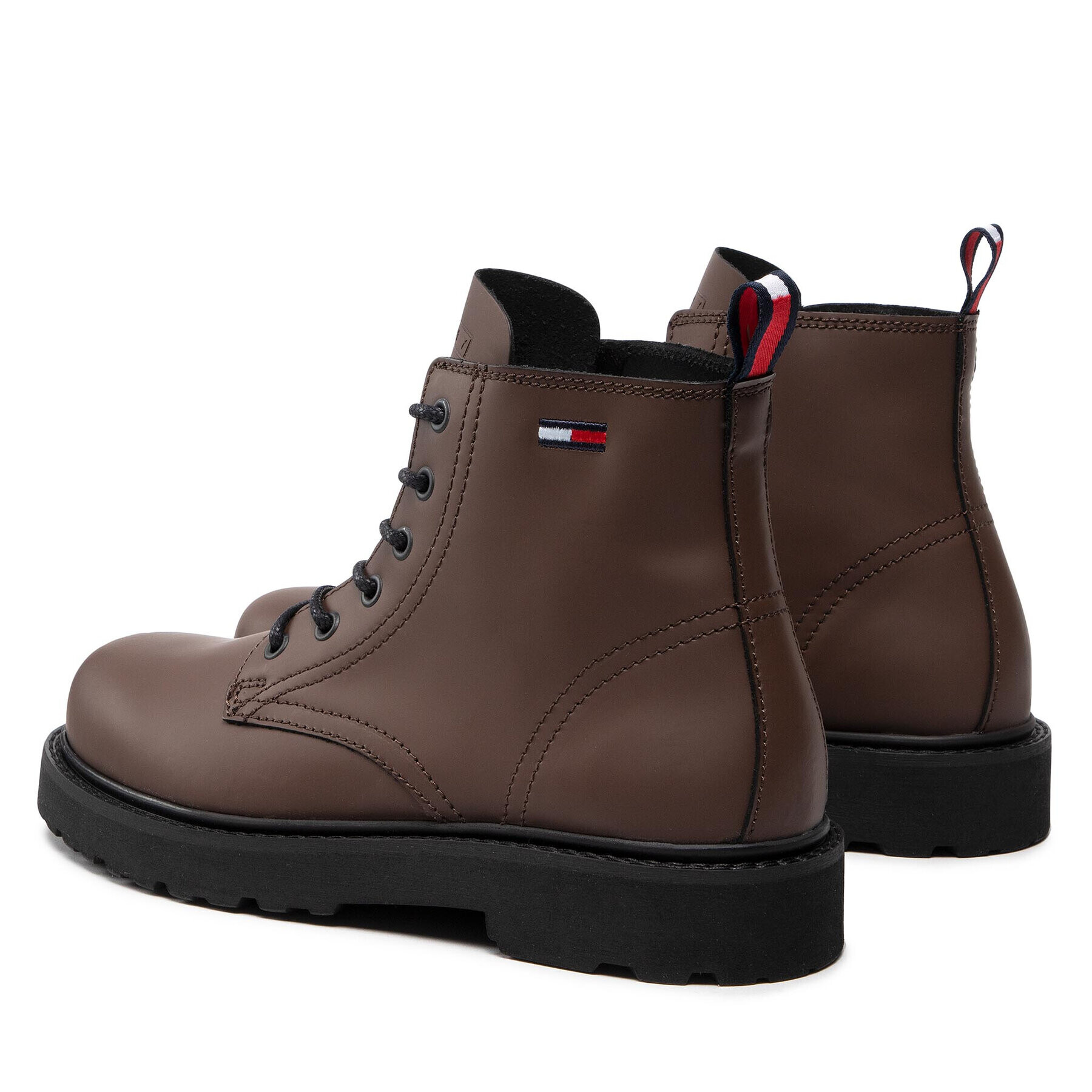 Tommy Jeans Туристически oбувки Short Lace Up Leather Boot EM0EM01040 Кафяв - Pepit.bg