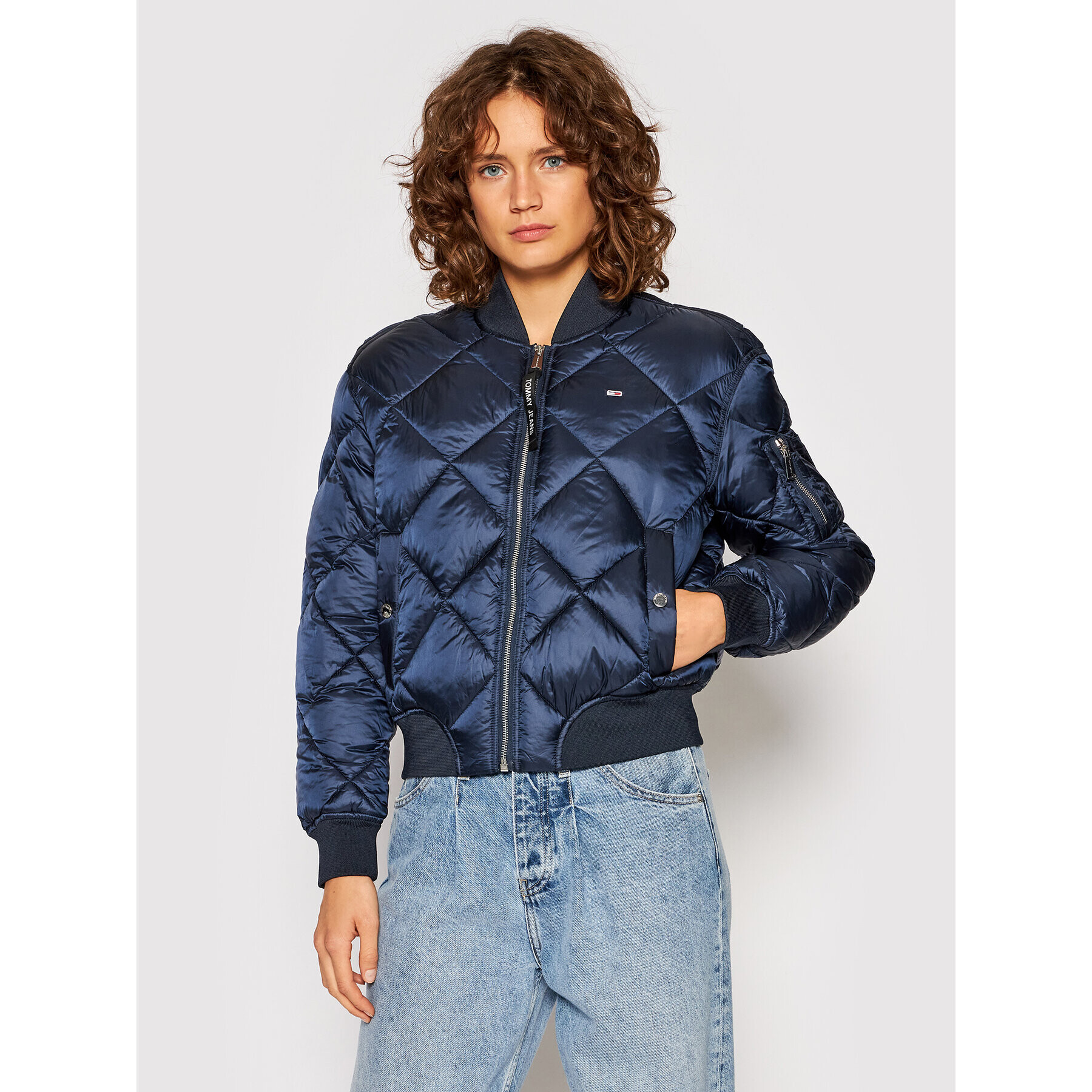 Tommy Jeans Яке бомбър Diamond Quilted DW0DW10385 Тъмносин Regular Fit - Pepit.bg