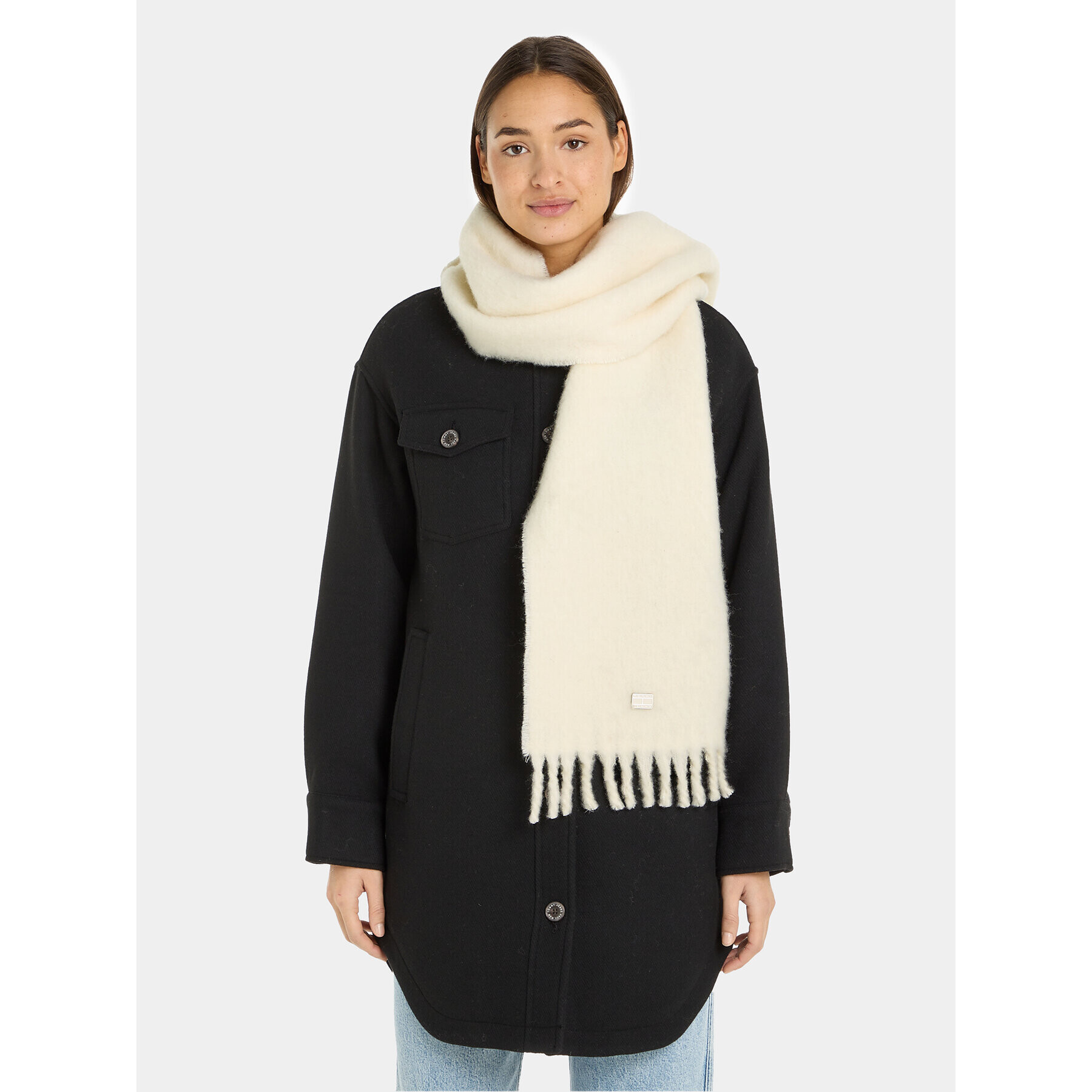 Tommy Jeans Зимен шал Tjw Cosy Knit Scarf AW0AW15904 Екрю - Pepit.bg