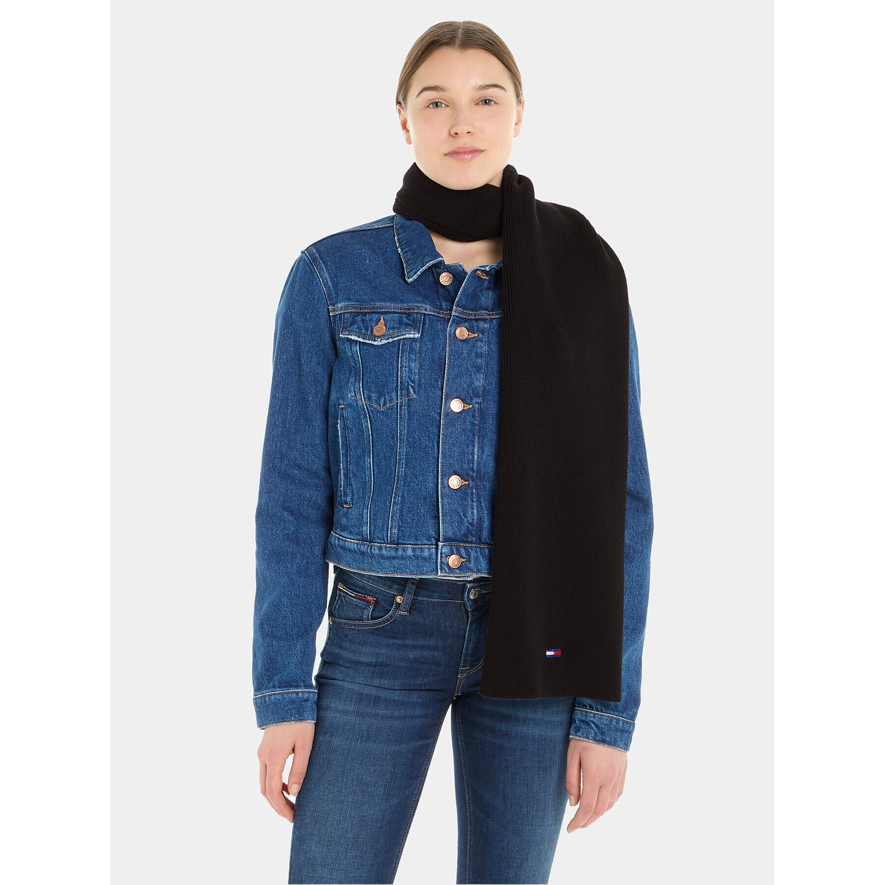 Tommy Jeans Зимен шал Tjw Flag Scarf AW0AW15478 Черен - Pepit.bg